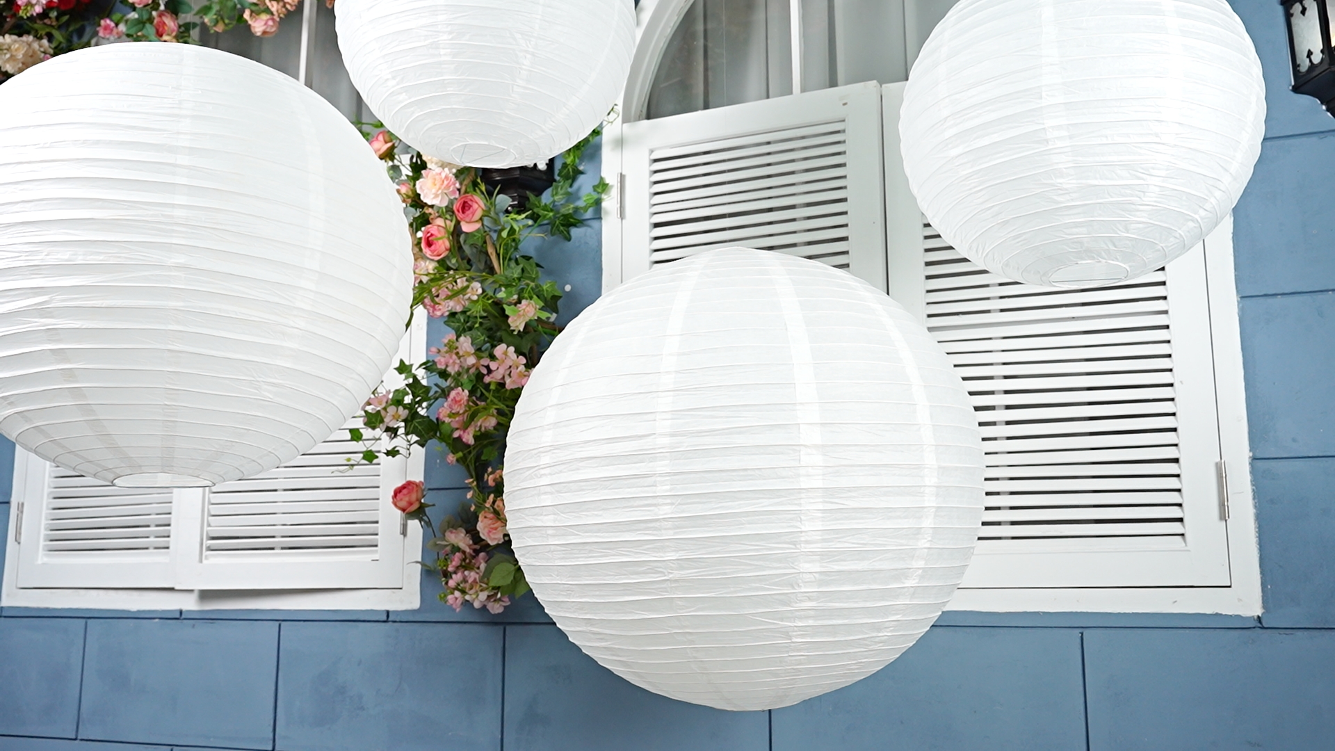 Glooglitter 5 Pcs 30 Inch Large White Paper Lanterns Gaint Chinese