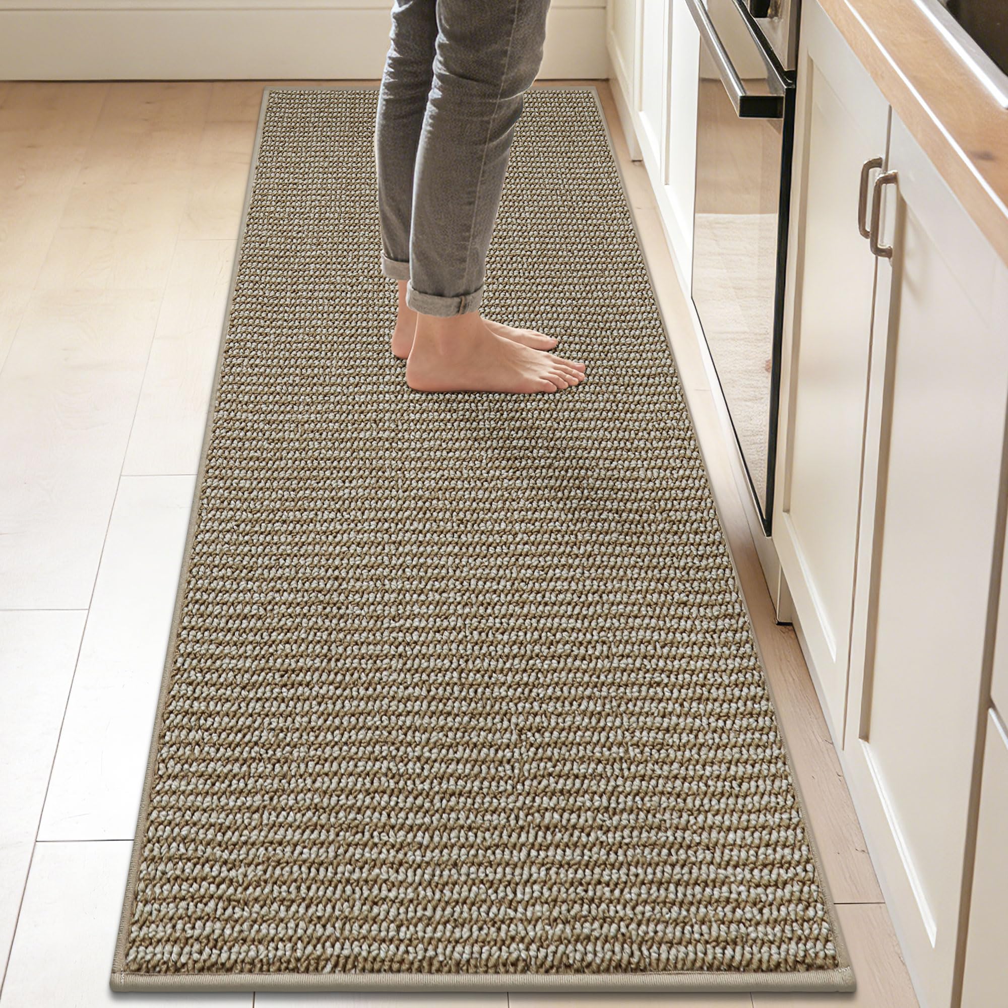 BEQHAUSE Taupe Kitchen Rugs - Non-Slip -31 BEQHAUSE Taupe Kitchen Rugs - Non-Slip -31
