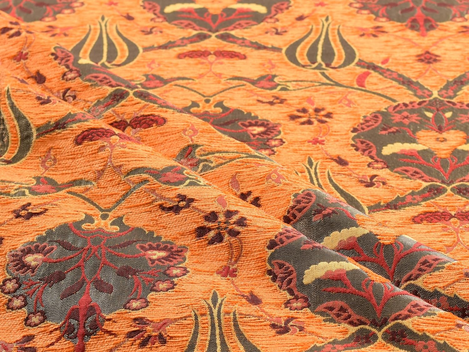 Floral Tulip Bohemian Boho Tapestry Ottoman Turkish Navajo Moroccan Oriental Ethnic Upholstery Fabric by The Yard Meter (4 Yards (55" x 144"))