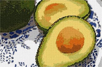 Pepita Needlepoint Canvas Avocado Platter, 12" x 8"