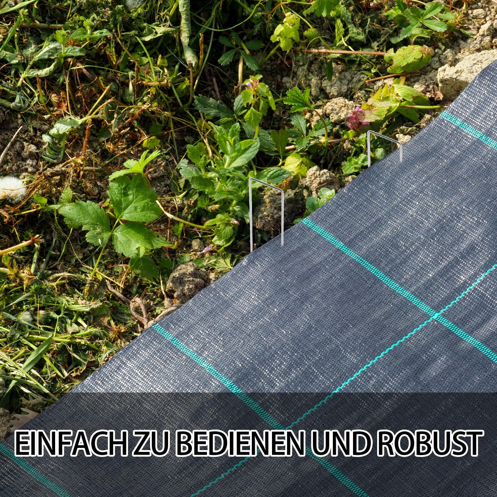 Jttxiu Picchetti da giardino, picchetti da tenda resistenti, picchetti a membrana per erbacce, picchetti a forma di U, ancoraggi per trampolino, per reti di erba artificiale (15 cm, 55 pezzi