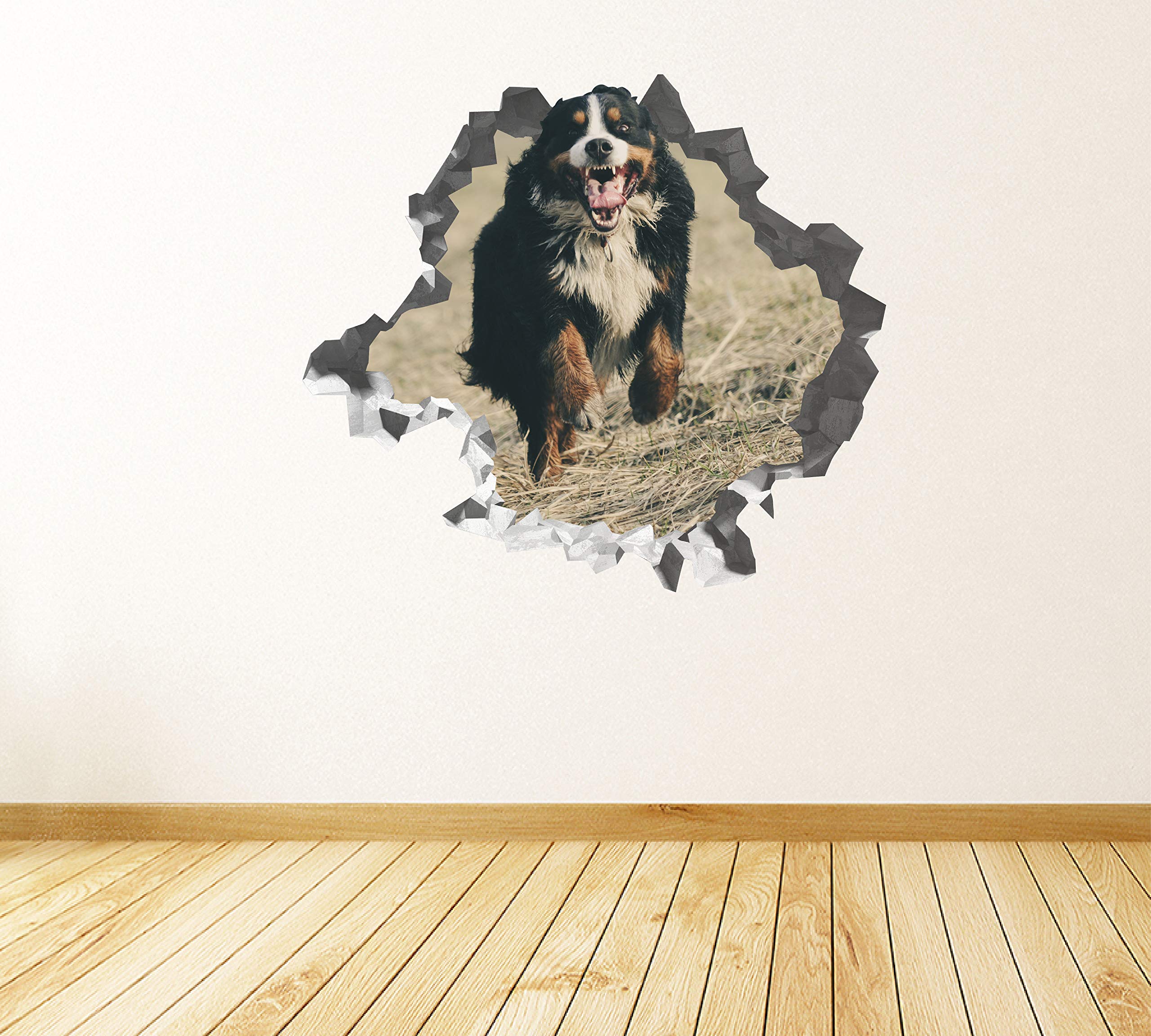 Perro Gracioso Pegatina - Calcomania Animales - Decoración de Cuartos Niños - Sticker de Cachorro - Decoración Infantil - JS366 (Grande: 102 cm x 91 cm)