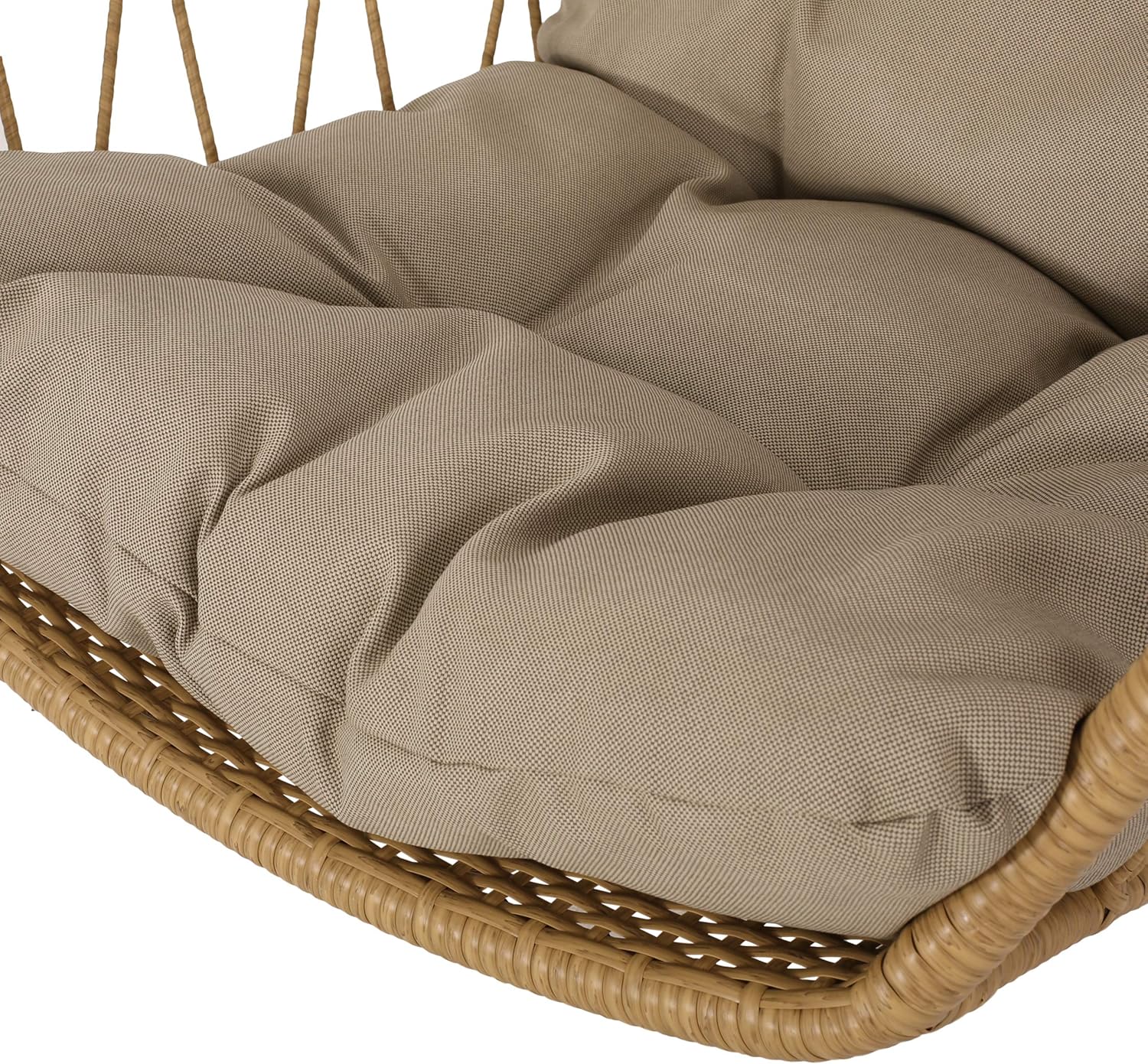 Tamara Outdoor/Indoor Hanging Chair (NO Stand) - Wicker - Light Brown/Tan
