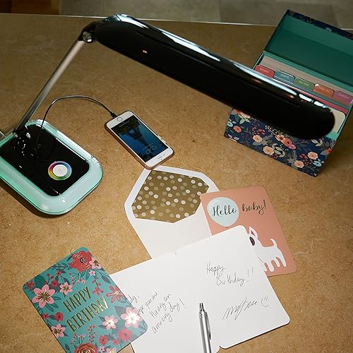 Miniatura 8 de OttLite Lámpara de escritorio LED Glow con puerto de carga USB, portátil, ajustable, luz de escritorio, color negro