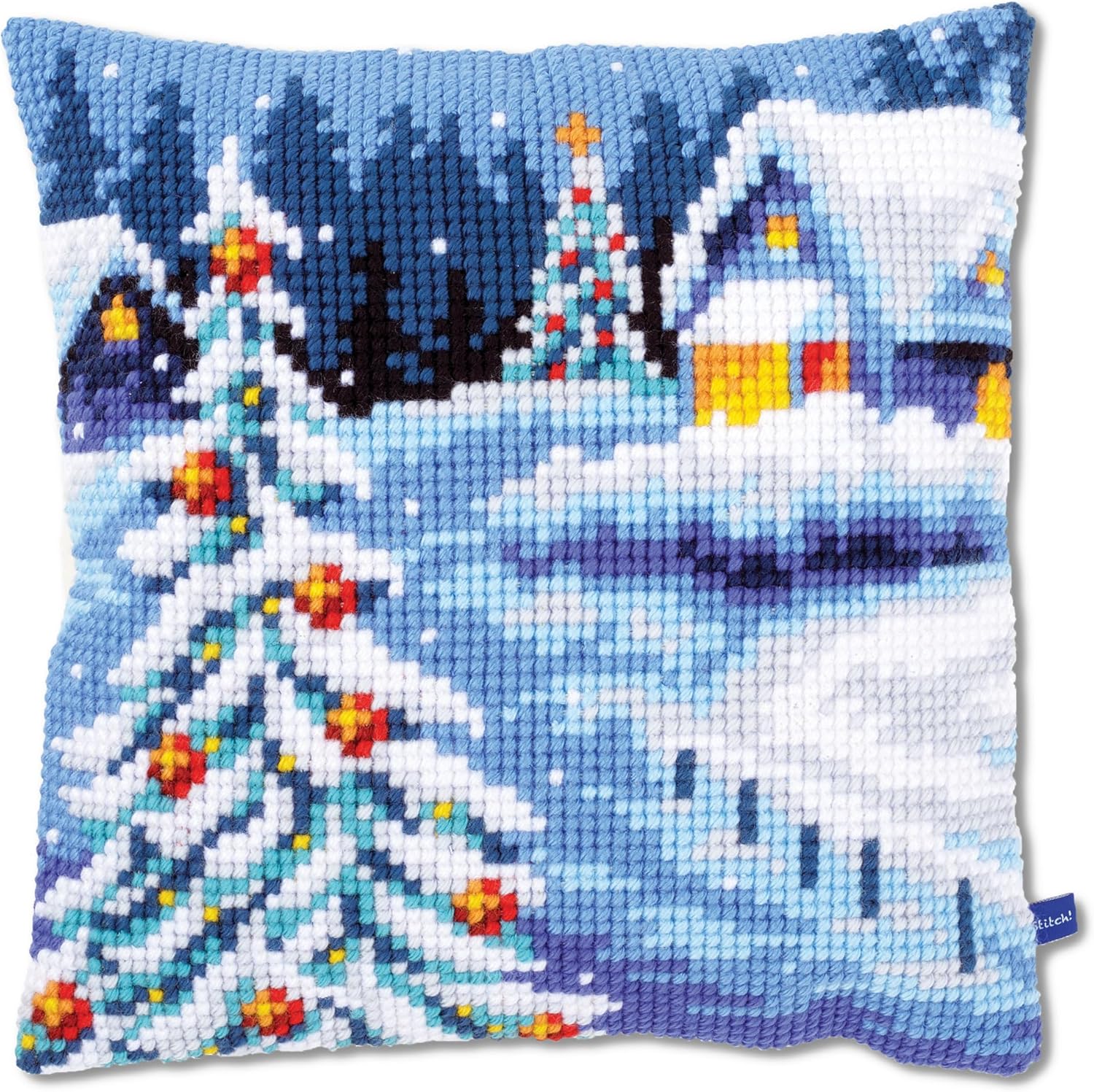 Vervaco Cross Stitch Kit: Cushion: Winter Scenery, Cotton, NA, 40 x 40cm