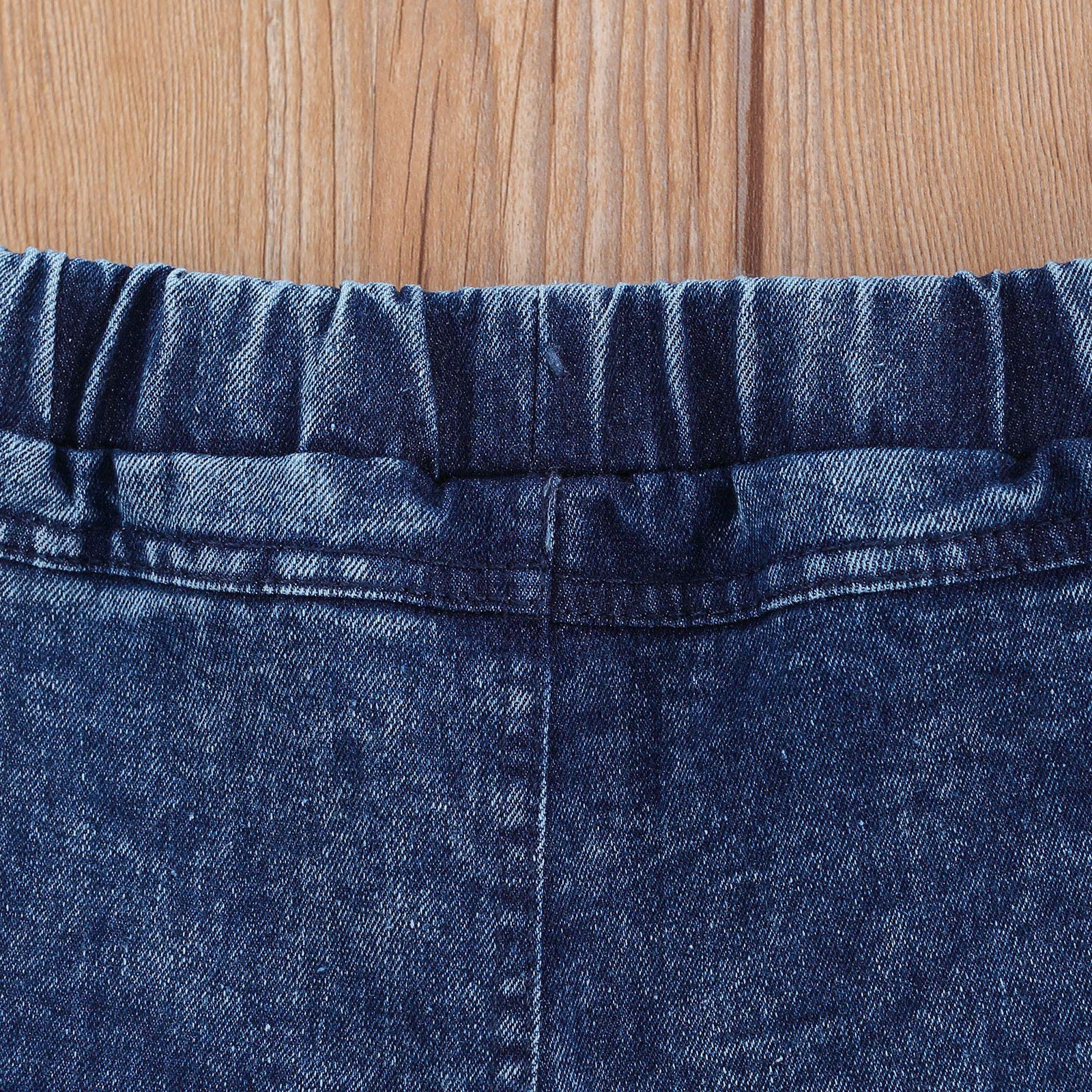 GOOCHEER Bambini Bambino Bambina Bambino Ragazza Increspato Jeans Strappati Bell Bottom Flare Pantaloni Strappati Denim Leggings Pantaloni | Pantaloni svasati per bambini, abiti autunno inverno
