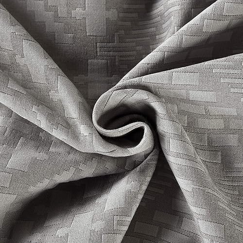 Miniatura 3 de SINGINGLORY Juego de funda de edredón bohemio tamaño King, 3 piezas, patrón geométrico gris con cierre de botón y lazos en las esquinas, suave y