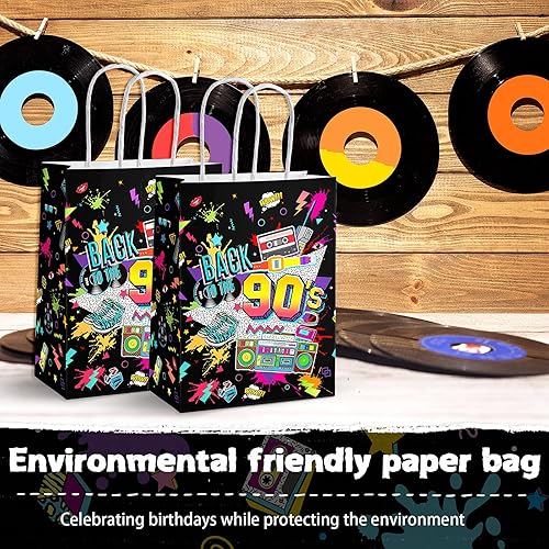 Miniatura 6 de Marspark 16 bolsas de regalo de fiesta de los años 90 a granel para fiesta de regreso a los 90, bolsas de golosinas para regalos retro de los años