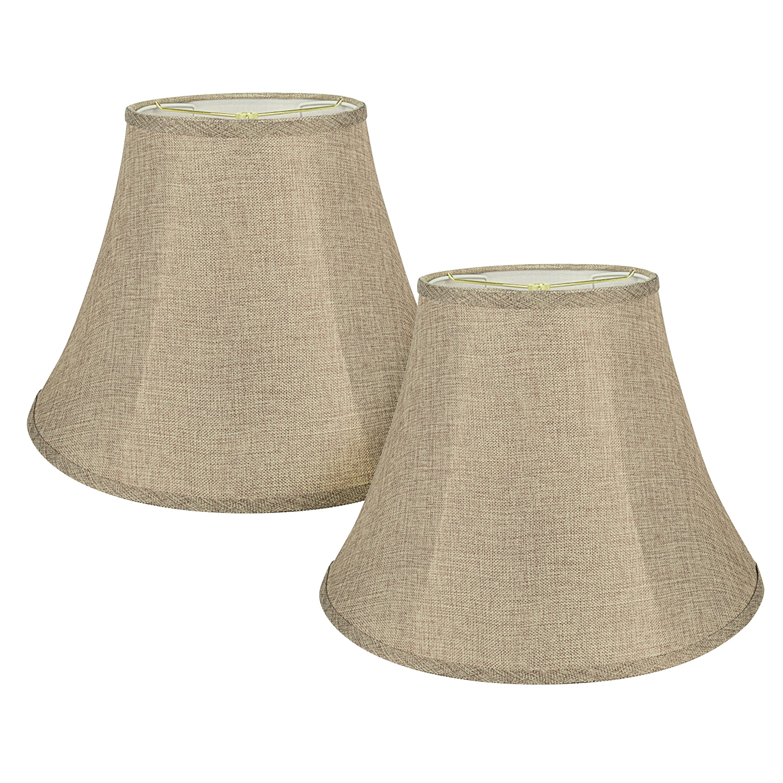 Aspen Creative 38001A Collapsible Traditional Handsewn Bell Shape Spider Construction Lamp Shade in Wheat, 9" Top x 18" Bottom x 13" Slant Height