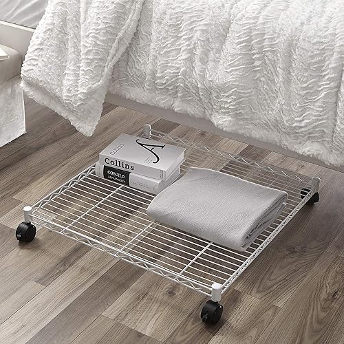 Miniatura 3 de DormCo Suprima - Estante cuadrado con ruedas para debajo de la cama, color blanco