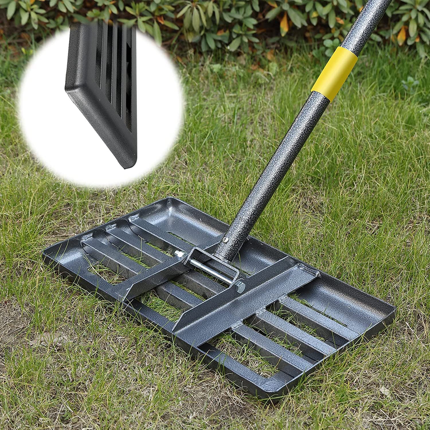 Rastrello Livellatore Per Prato In Acciaio Zincato – Larghezza 91x30 Cm, Manico Regolabile Extra-Lungo 198 Cm – Attrezzo Per Livellare Terreno, Sabbia, Giardino, Golf E Fattoria