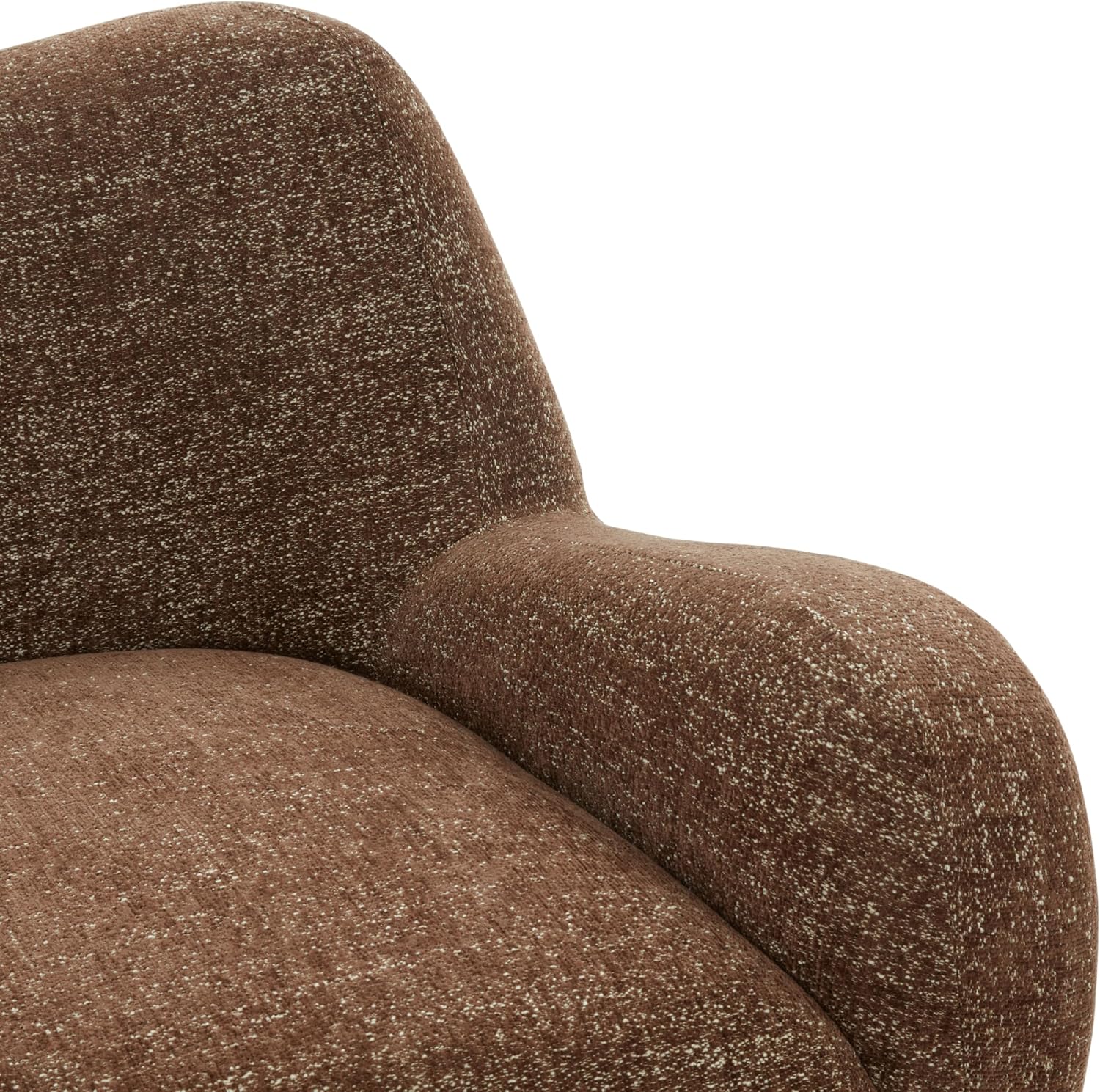 SAFAVIEH Couture Collection – Randal Dark Brown Chenille Accent Chair, Fully Assembled Upholstered Lounge Seating with Curved Arms (SFV4878D)
