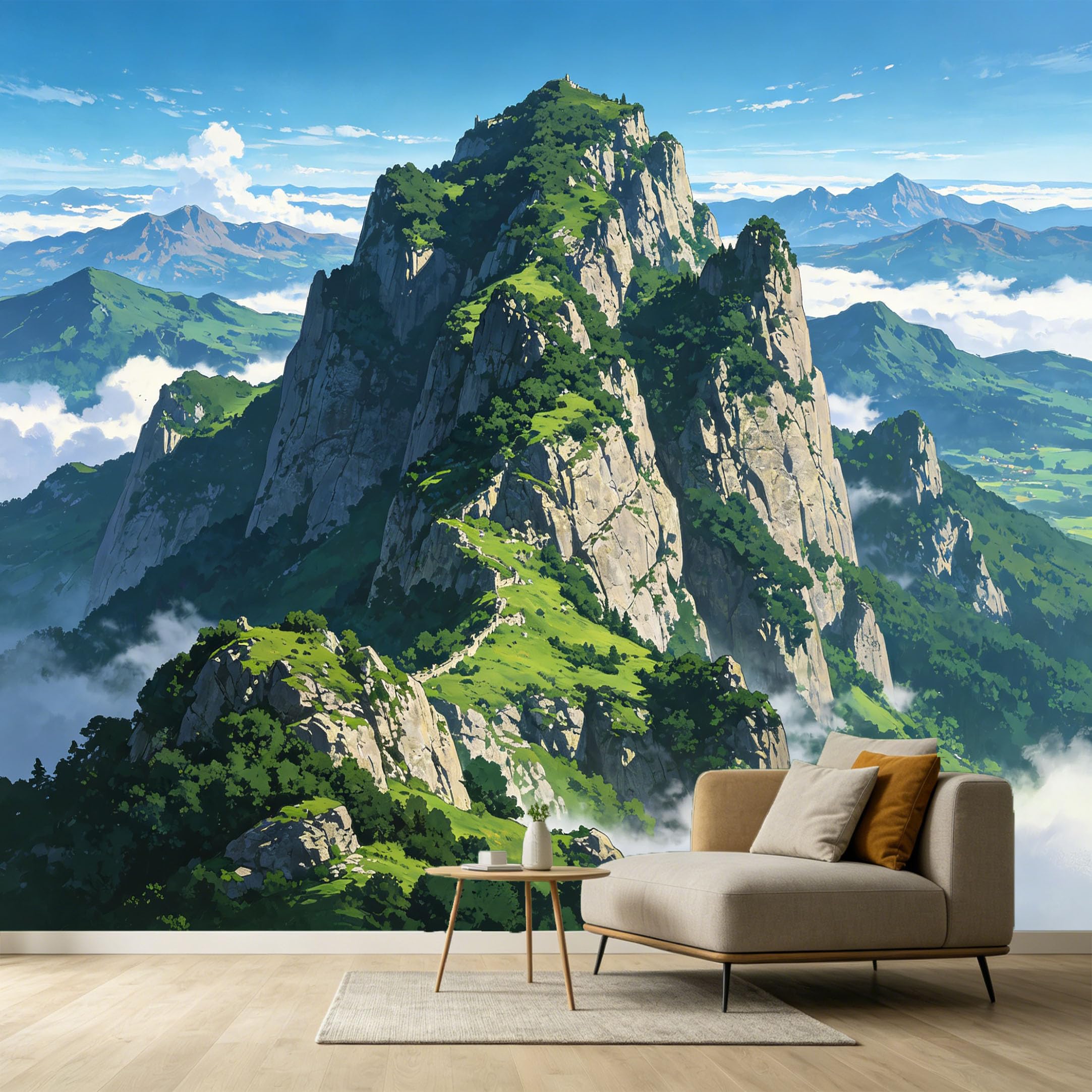 Custom Size Wall Murals Mountain Lake Landscape Modern Contemporary Rocky Peak Cliffs SelfAdhesive Wall Fabric Removable Large Wallpaper for Photo Living Room