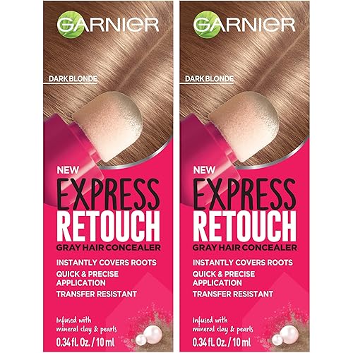 Garnier Hair Color Express Retouch - Retoque instantáneo para canas corrector de canas cobertura instantánea para canas color negro rubio oscuro