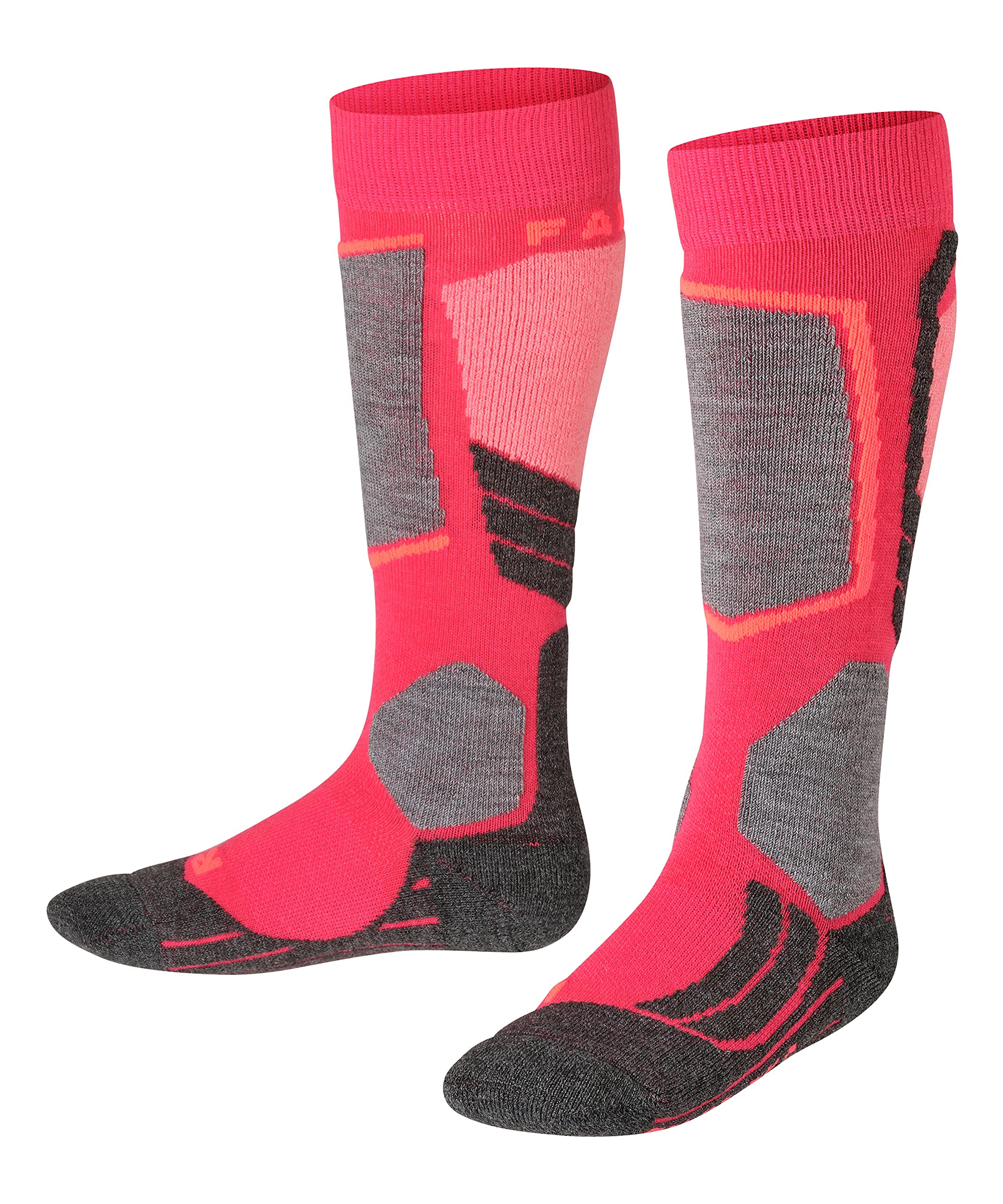 FALKE Uniseks - dzieci Skarpety narciarskie SK2 Intermediate K Kh Wełna ciepłe grube 1 Para, Czerwony Rose 8564, 27-30
