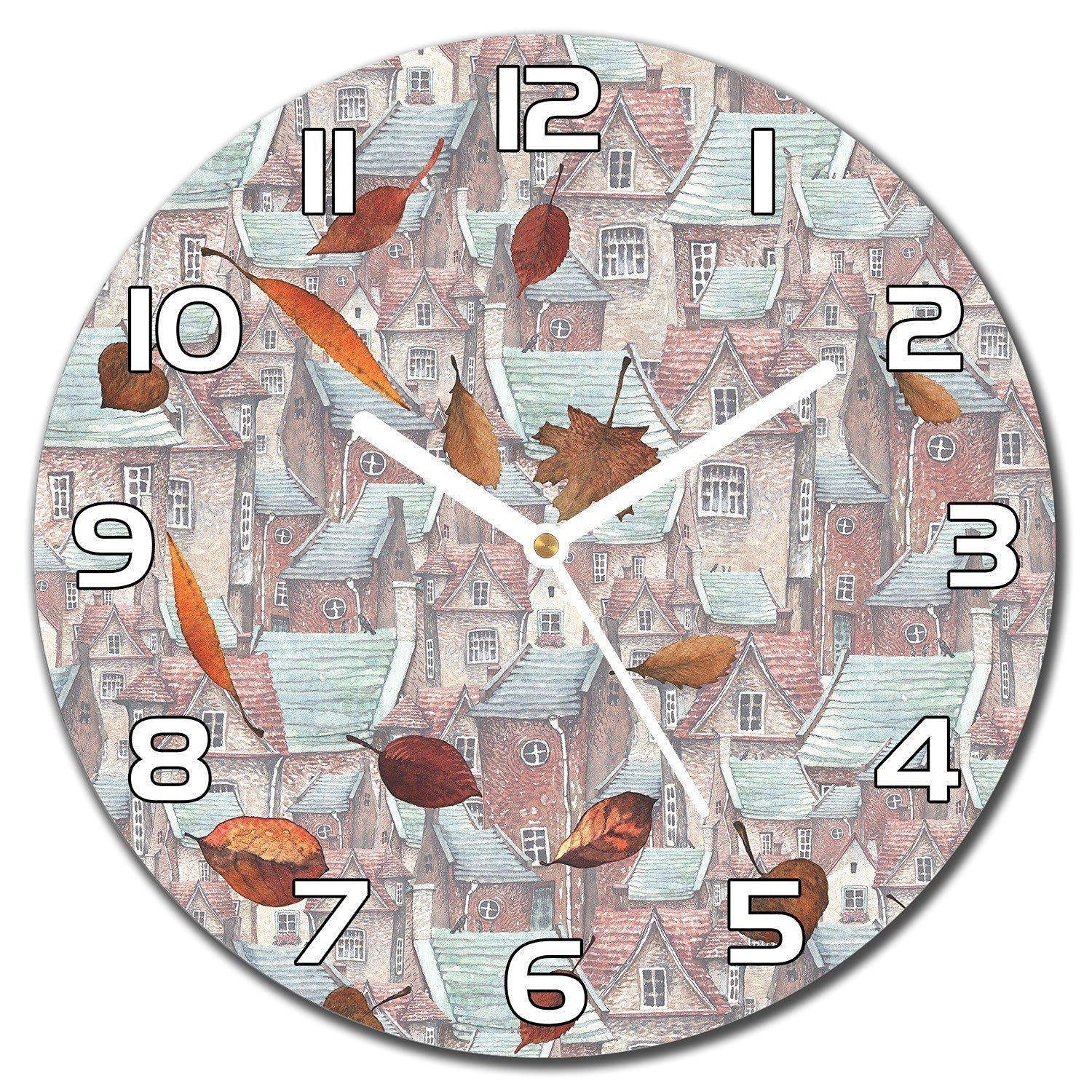 Horloge en verre pour salon moderne design automne chaleureux