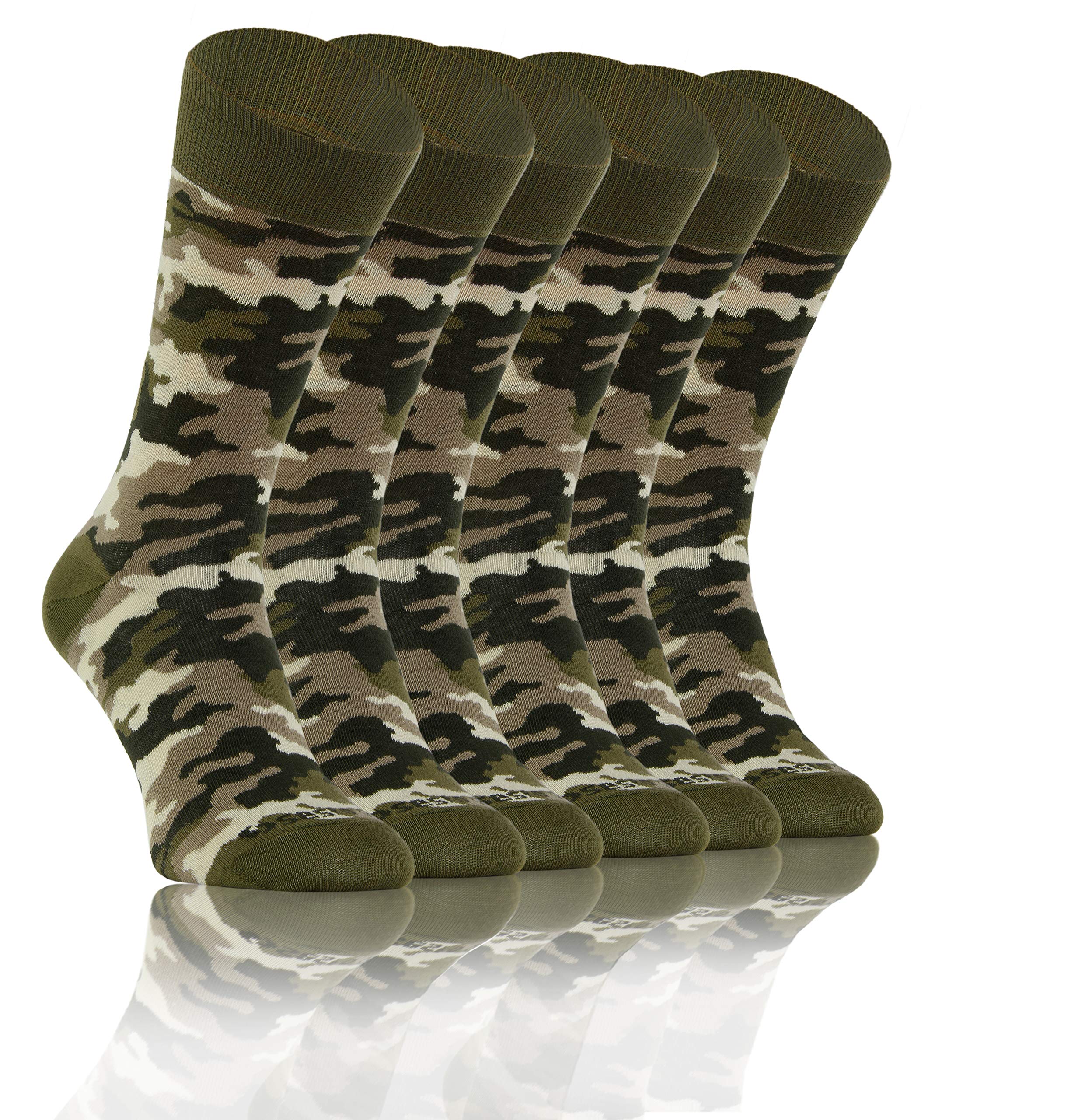 Sesto Senso Women's 3 Pack - Camouflage Socks Crazy Funny Colorful Cotton Men 3 Pack Patterned Mismatched Funky Camouflage 35-38 3 Camo