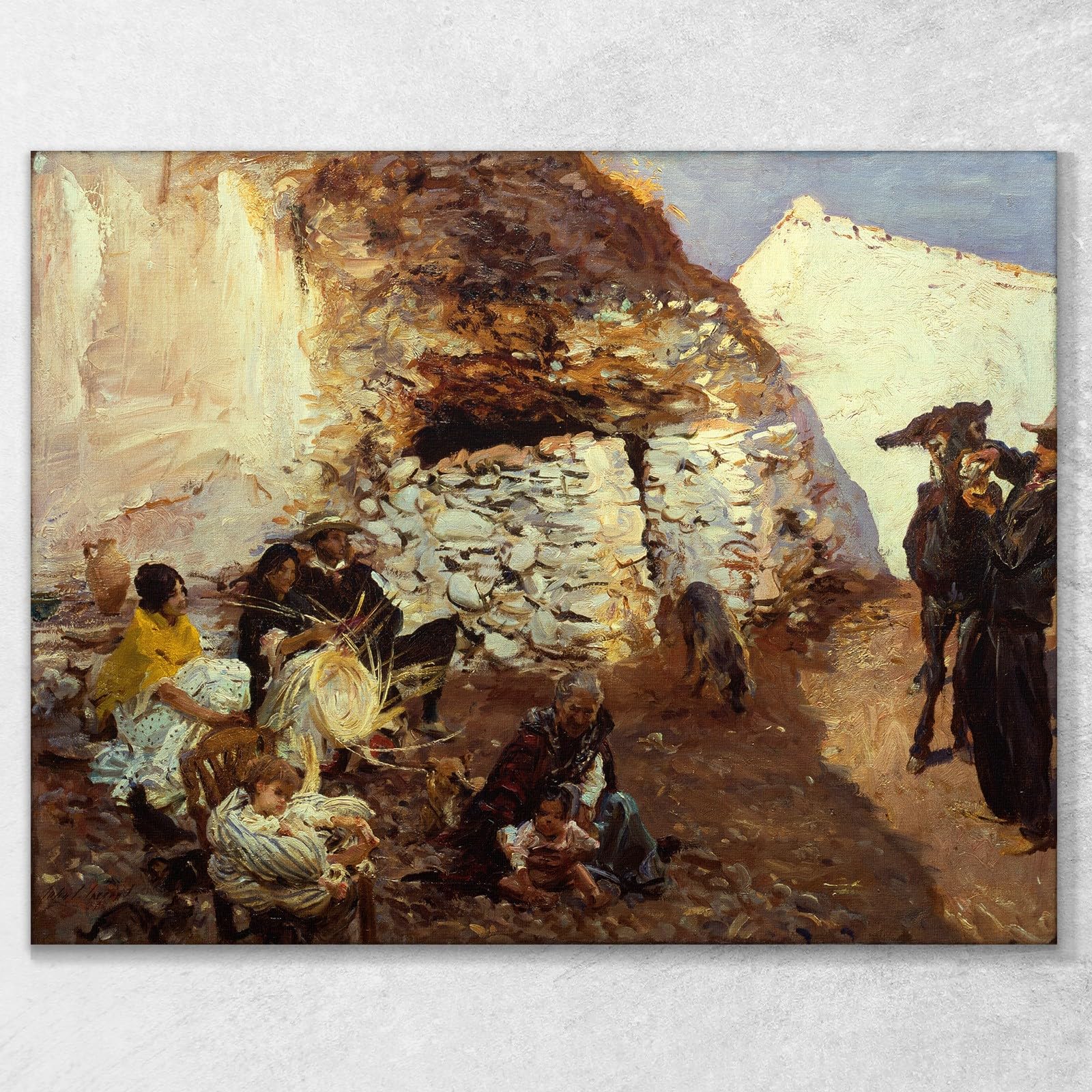 Accampamento Zingaro John Singer Sargent, jss101 Quadro Stampato su Tela, 75x60 cm