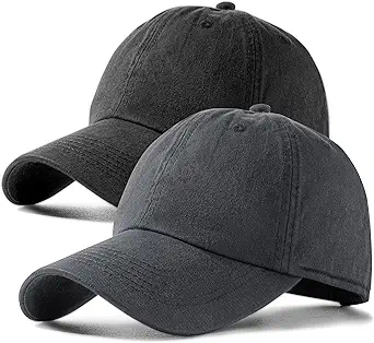 2 Pack Baseball Caps Golf Dad Hats,Ajustable Vintage Washed Cotton Ball Cap for Men Women