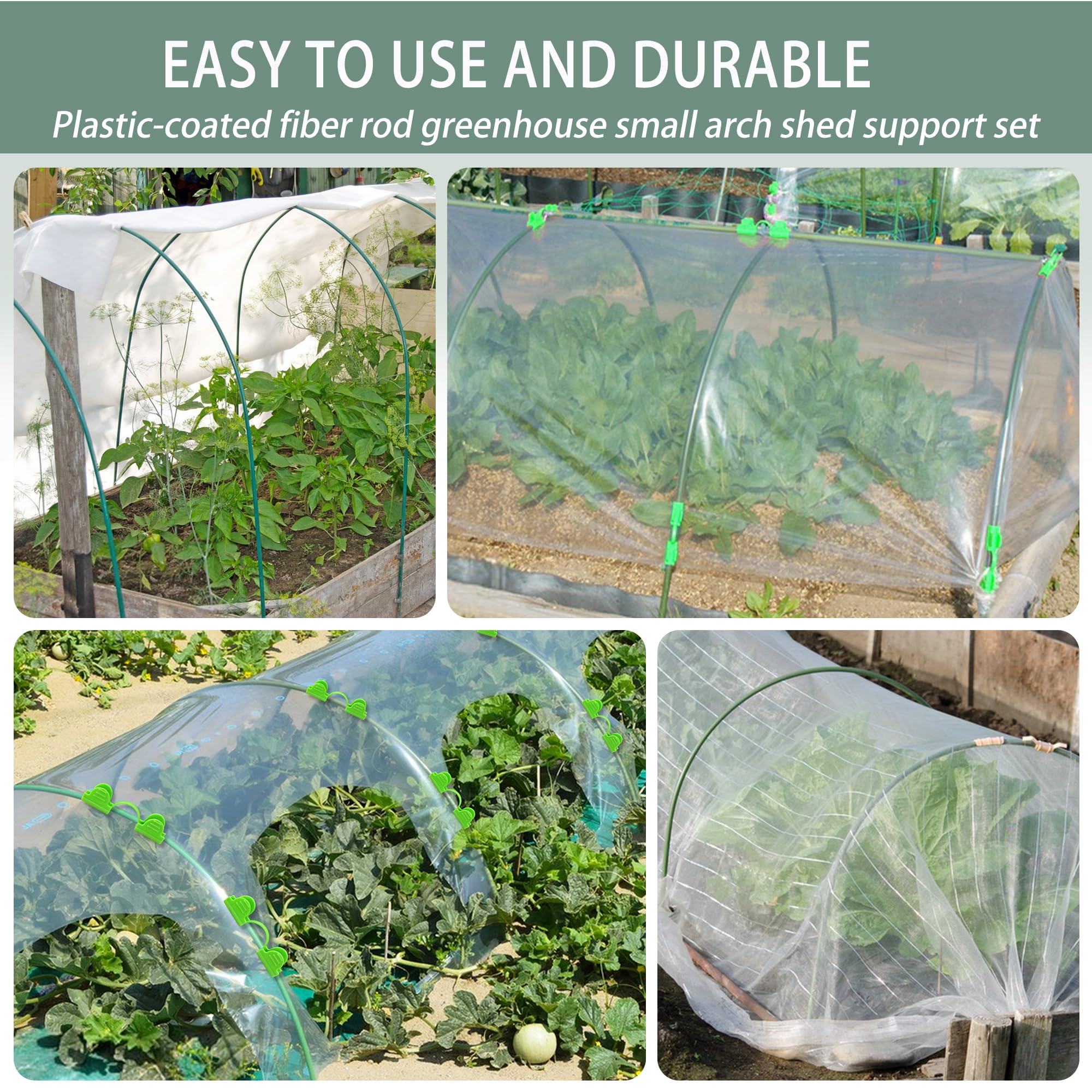 Pflanztunnel 300x30x45cm Grün - Gewächshaus Folientunnel Mit Stecksystem