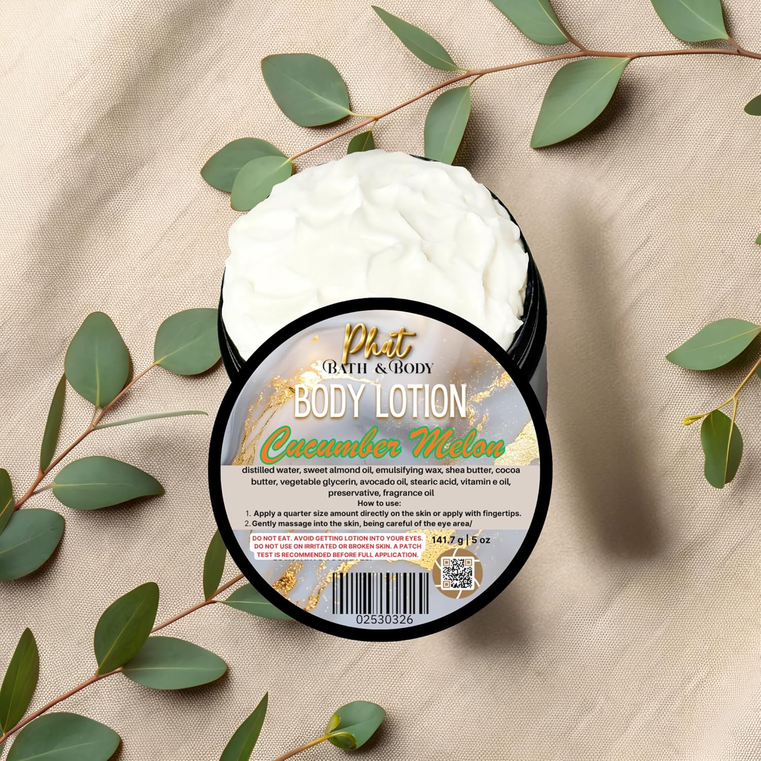 Cucumber Melon Organic Moisturizing Body Lotion with Shea & Cocoa Butter | 5 oz - Image 5