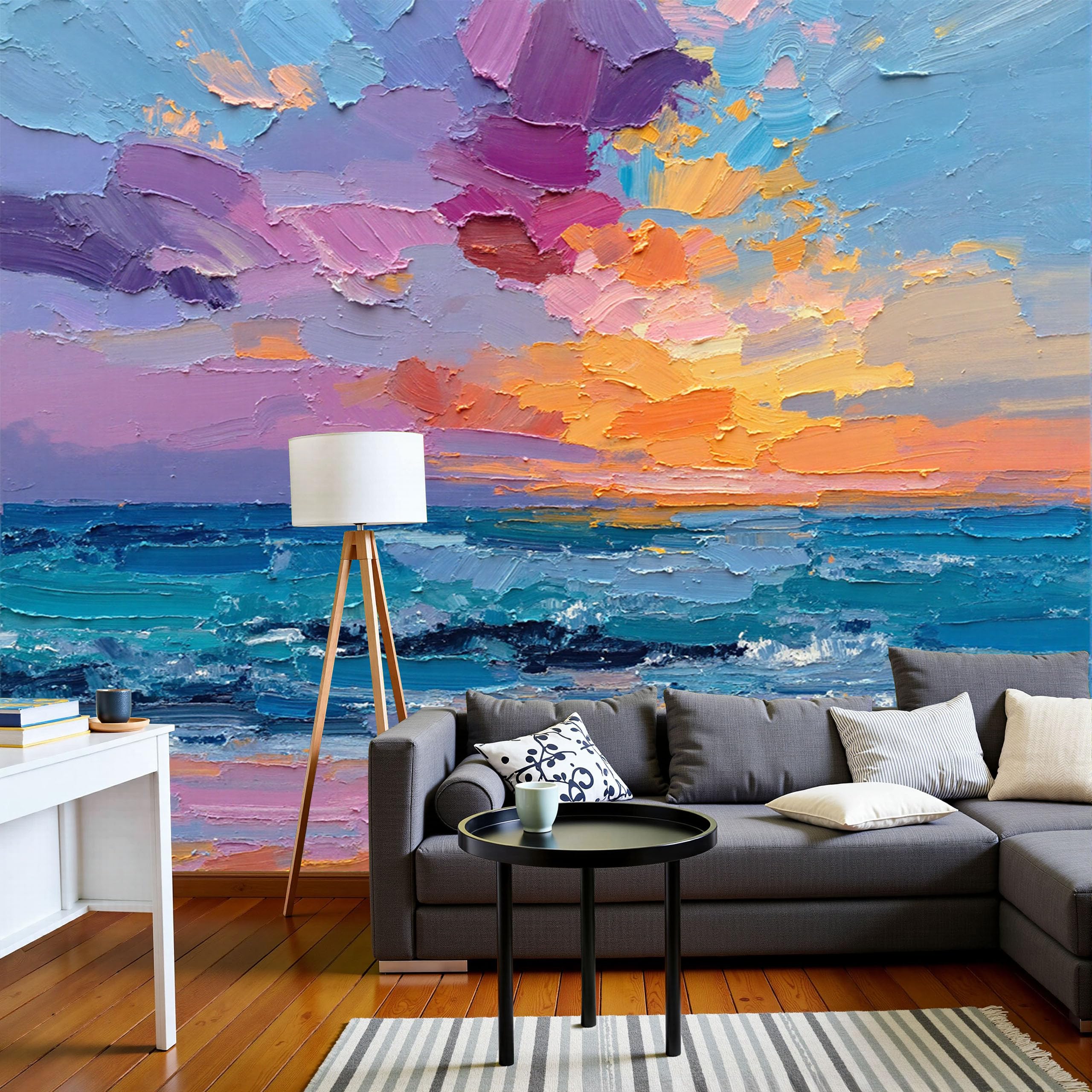 Papier Peint Panoramique Ocean Turquoise 3D Salon 350x256