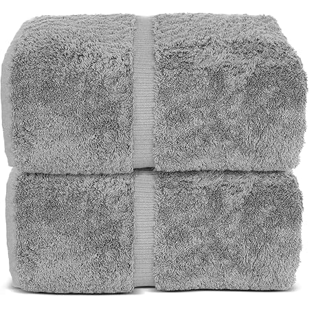 Indulge Linen 100% Cotton Turkish Towel Set (35x70 Inches Bath Sheets - Set of 2, Gray)