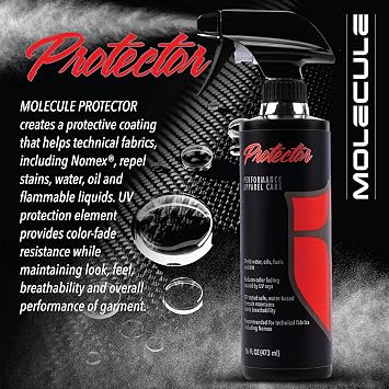 Molecule Protector Spray | Performance Apparel Care | Repels Stains on Racing Suits & Technical Fabrics | 16 Ounce