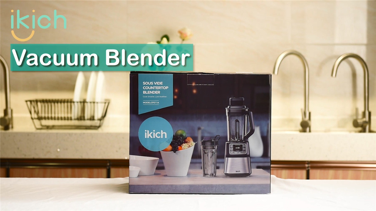 Watch IKICH Vacuum Professional Blender with LCD Screen & Timer on