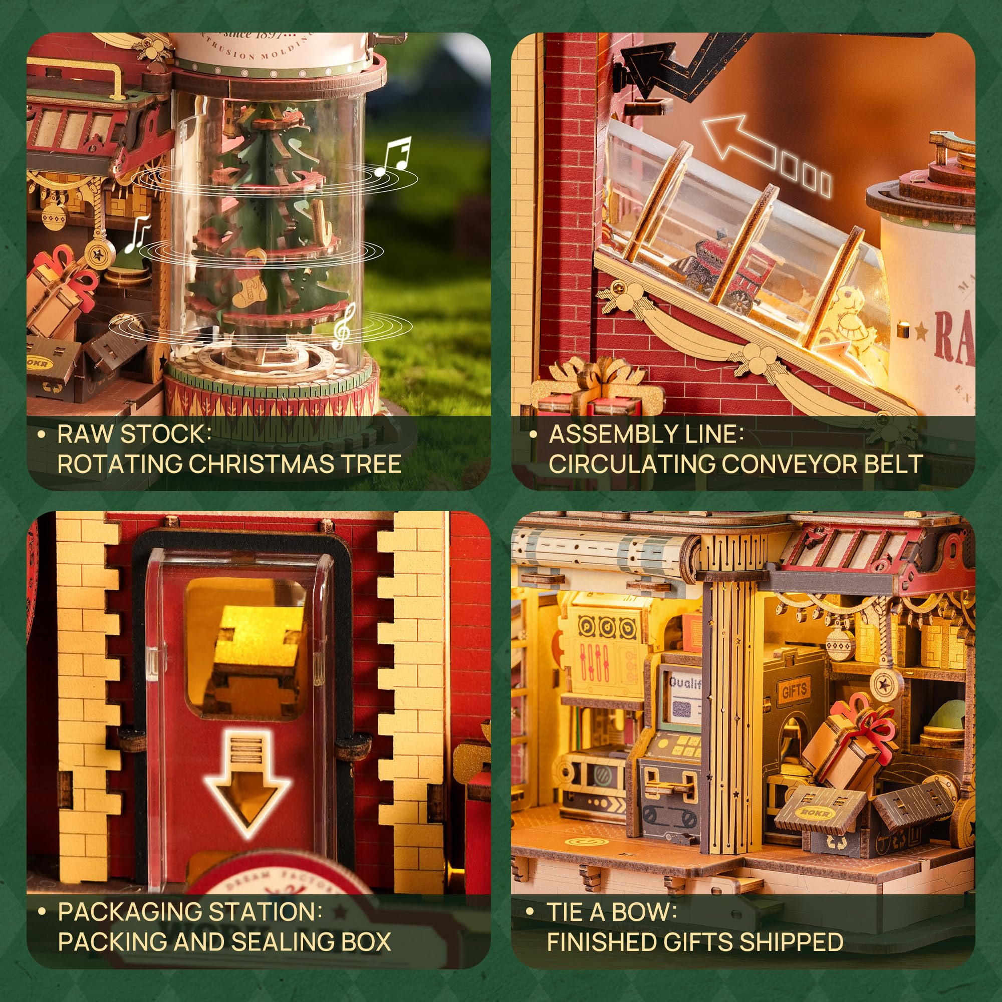ミニチュア✳︎クリスマスセットNo.001 Amazon.com: ROKR 3D Puzzle for Adults Christmas Dream Gift Factory
