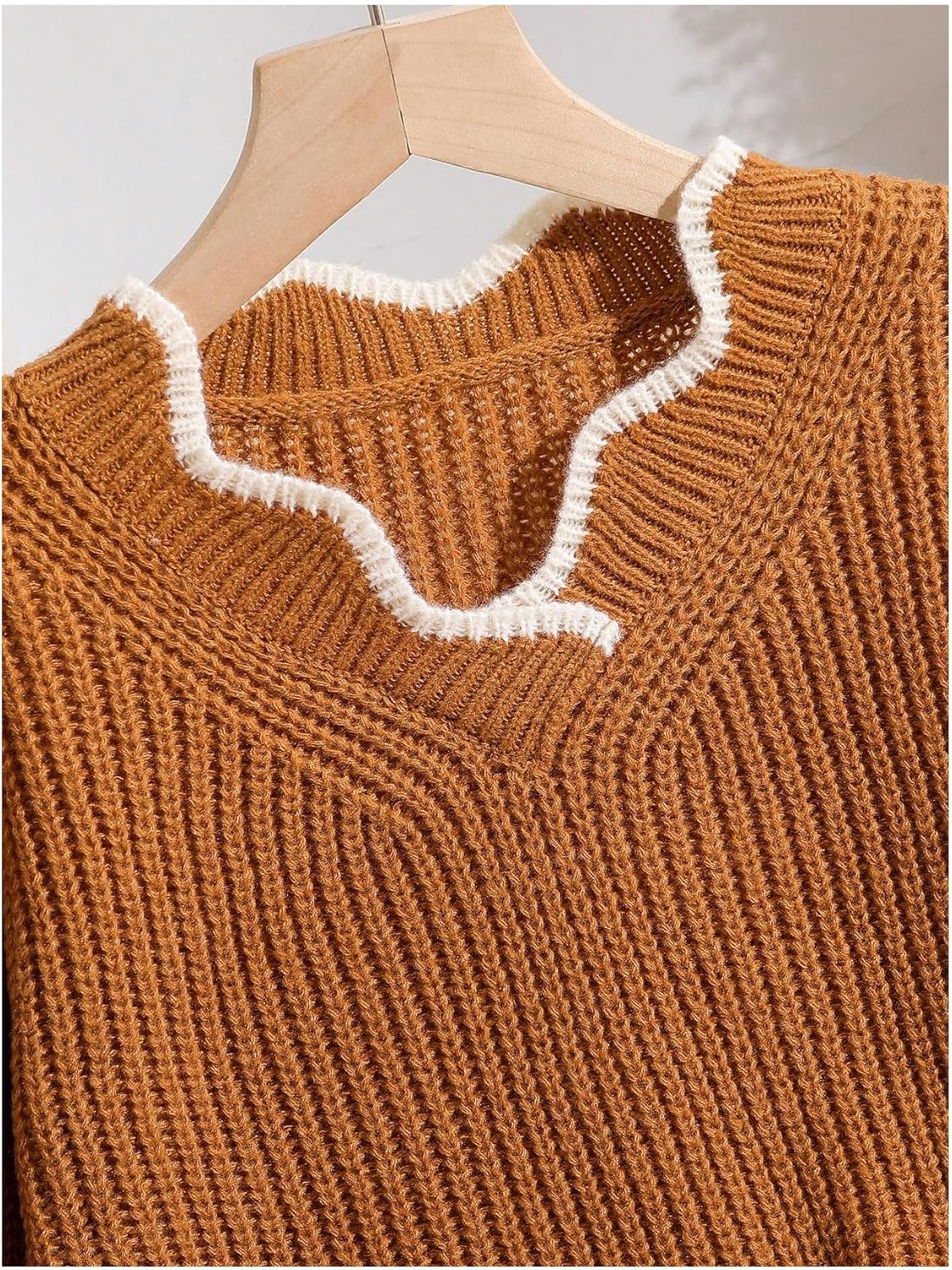 SOLY HUX Girl's V Neck Knit Pullover Sweater Long Sleeve Casual Loose Tops Fall Clothes - Image 3