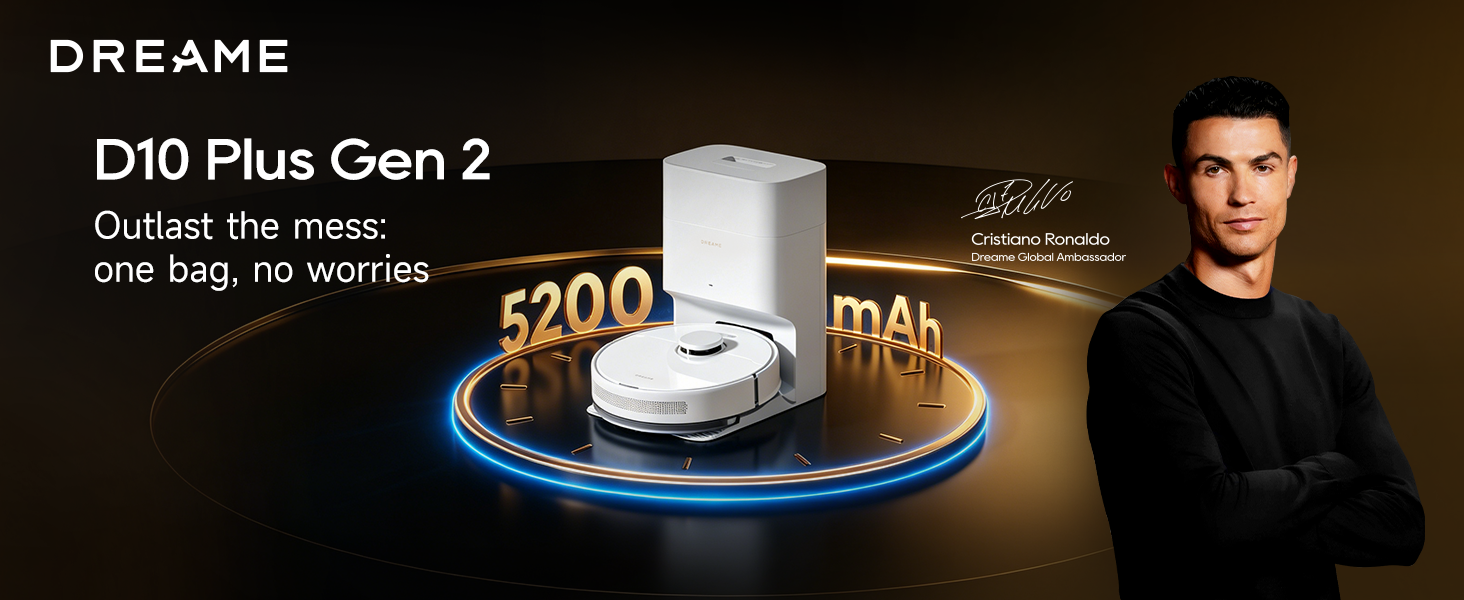 DREAME D10 Plus Gen 2 Robot Vacuum and Mop, Self-Emptying with 90