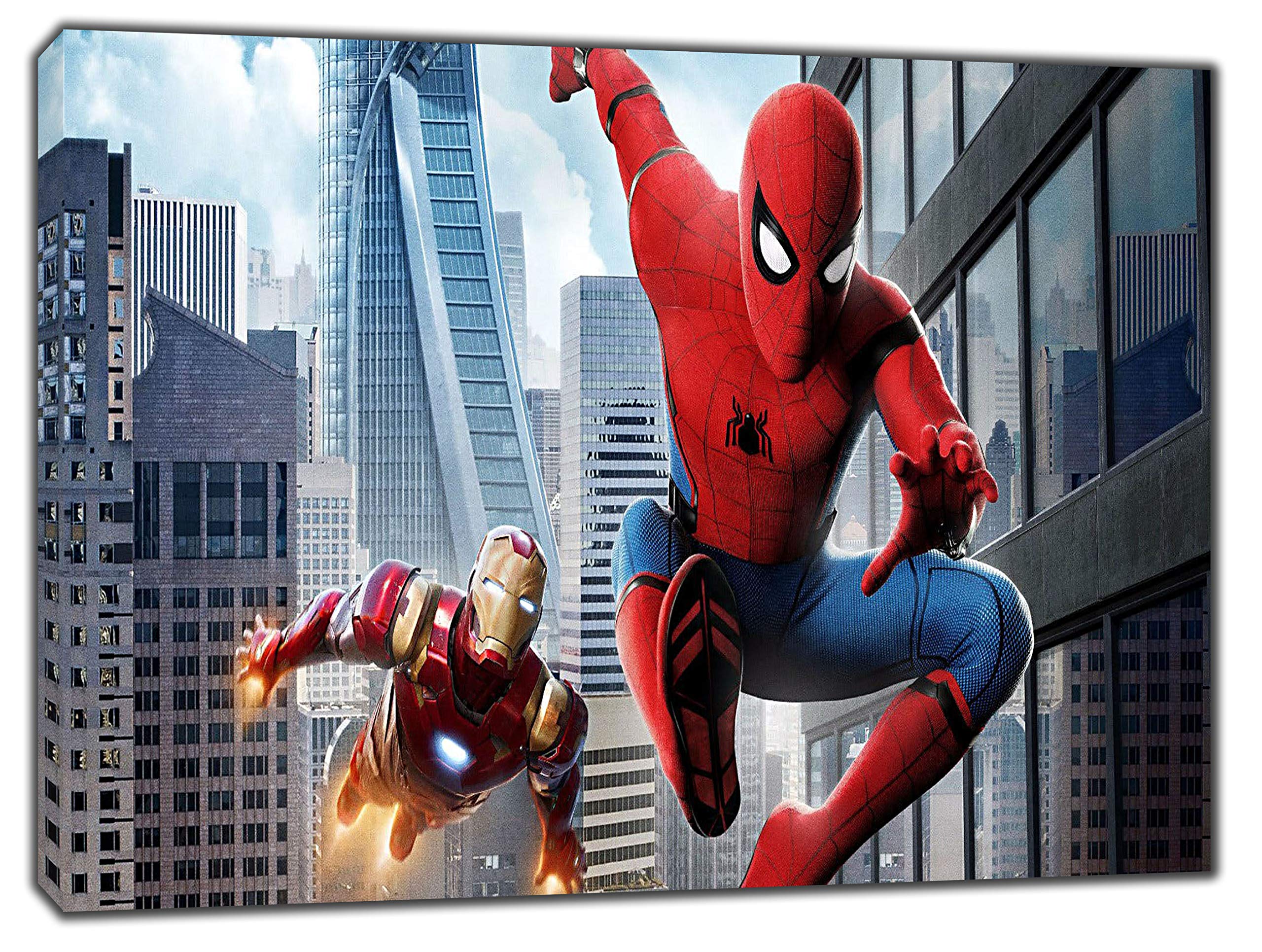 Artsprints White Kids Hero Homecoming Photo Print On Framed Canvas Wall Art 12X 8Inch(30X 20 Cm) -18Mm Depth