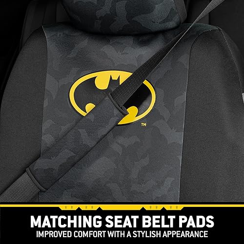 Miniatura 6 de BDK Warner Bros DC Comics Wonder Woman - Juego completo de 9 fundas de asiento de poliéster, color negro y rojo, ajuste universal para automóvil,