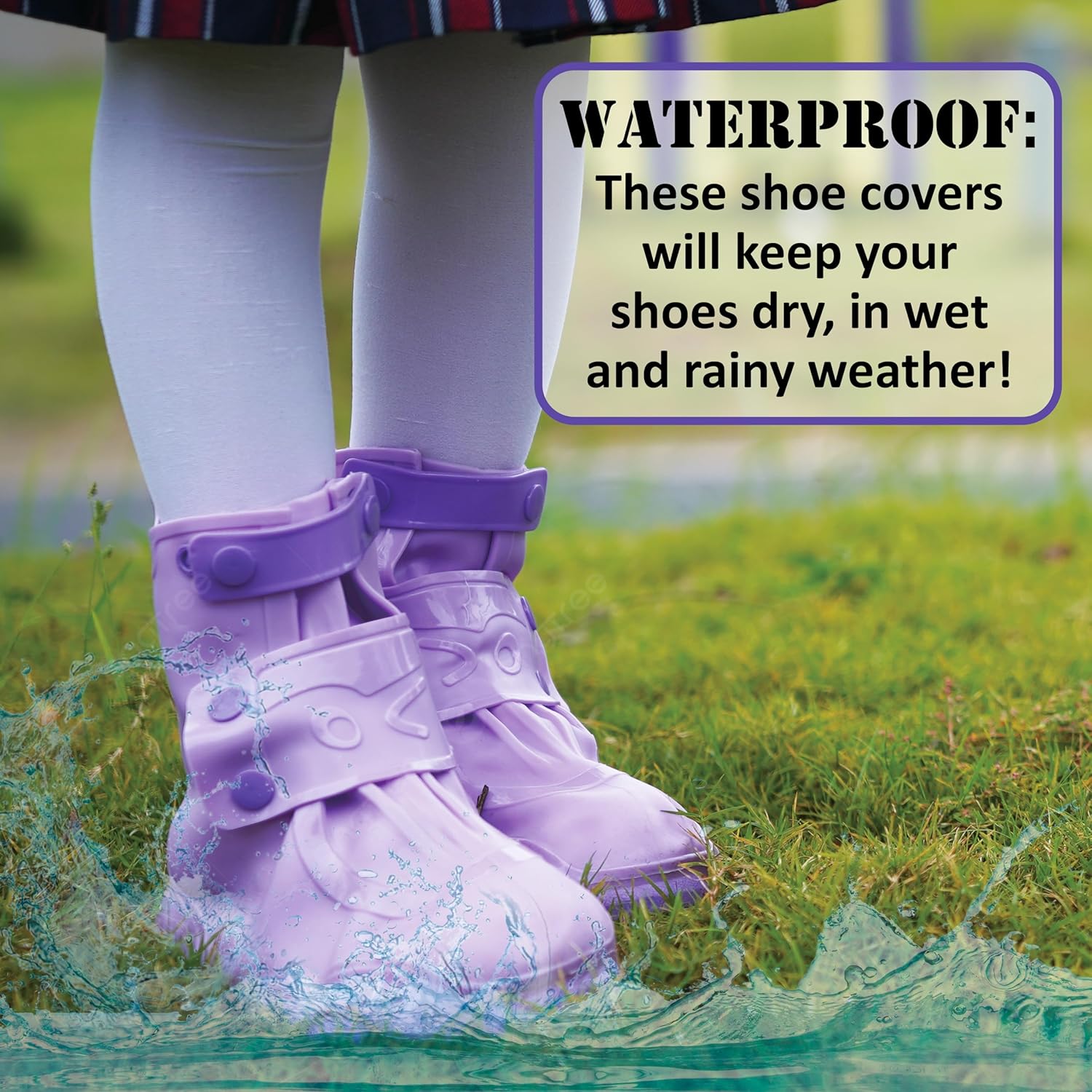 Rain Shoe Covers Kids Waterproof Shoe Cover for Boys Girls Reusable Galoshes Overshoes - Image 3