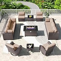 Vista 76 de Kullavik - Juego de muebles para exterior de 6 piezas con sofá modular de ratán de polietileno, color negro