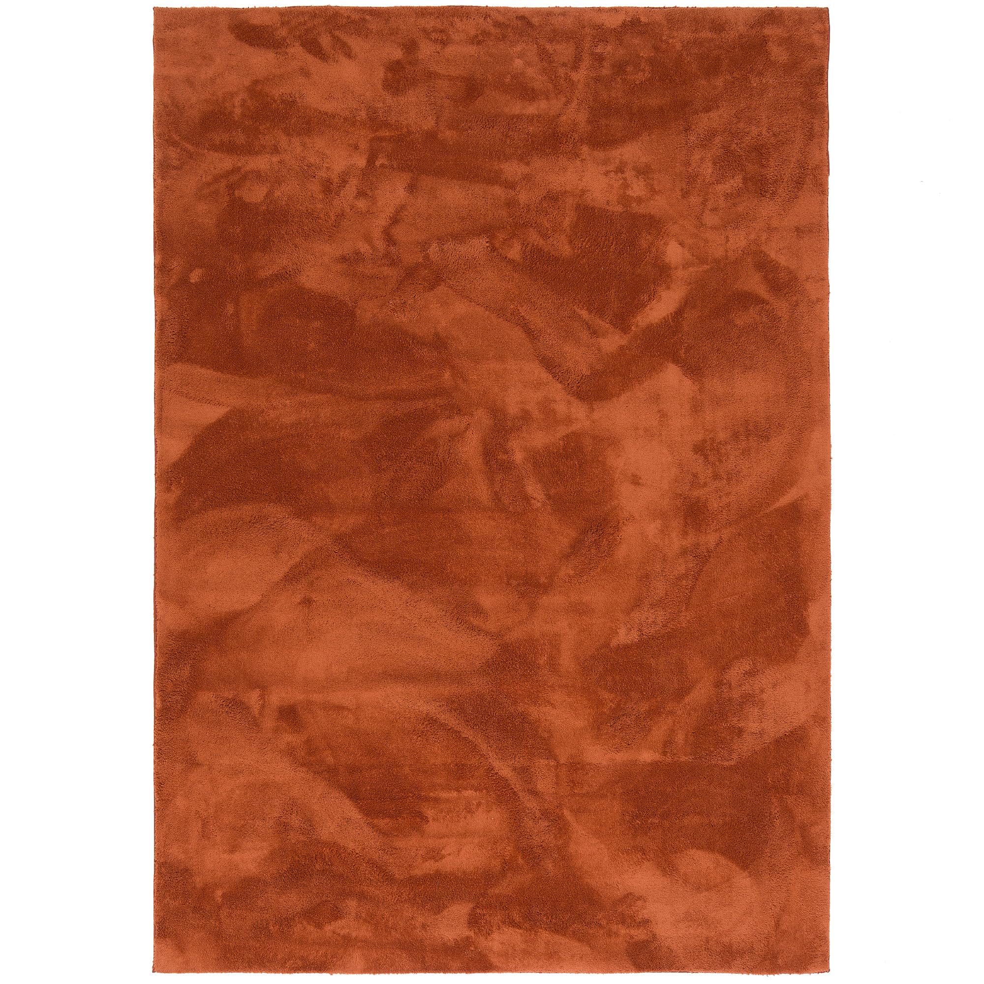 Pergamon Luxus Fellteppich Pearl Terrakotta – Weicher Kunstfell Hochflor Shaggy Teppich