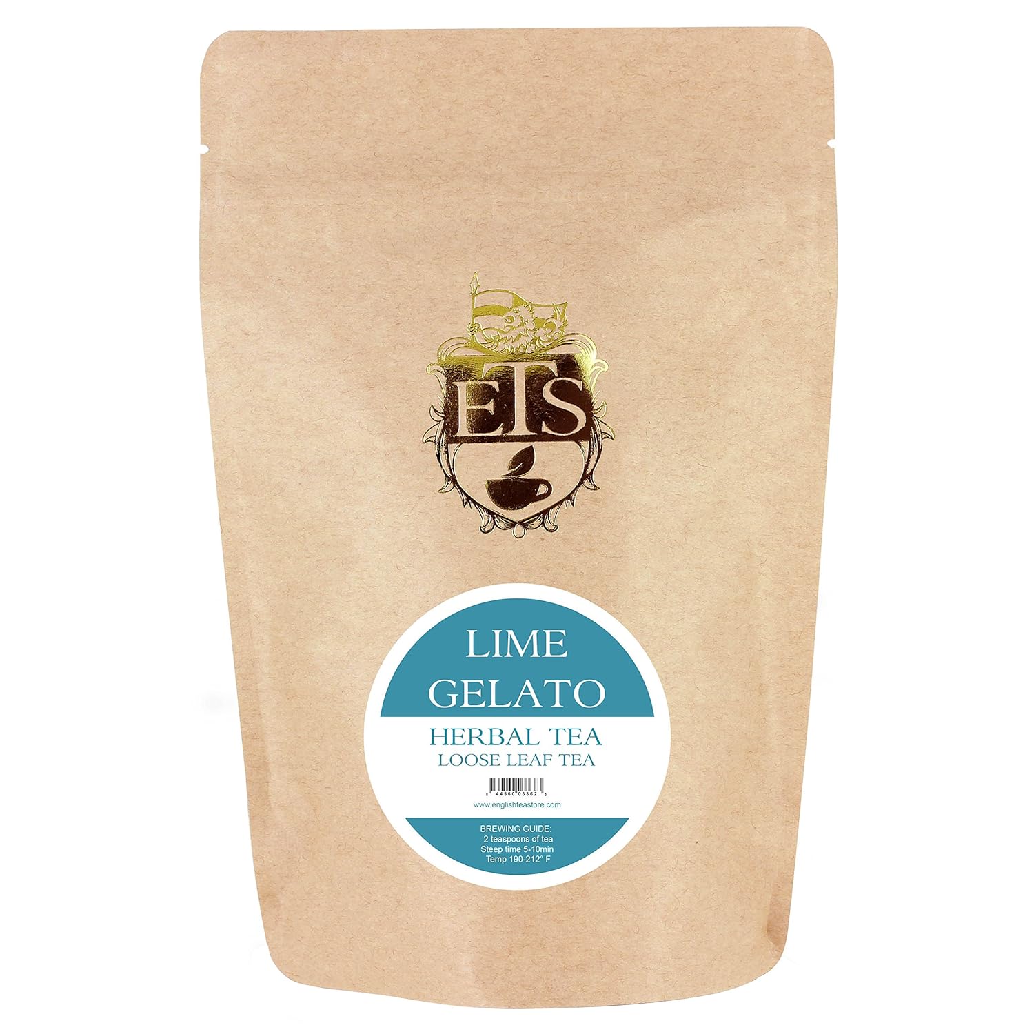 English Tea Store - Lime Gelato Herbal Loose Leaf Tea | Fruity Icy-Inspired Blend | Tart Lime & Creamy Citrus Flavor | Caffeine-Free Herbal Infusion | 16oz Resealable Pouch
