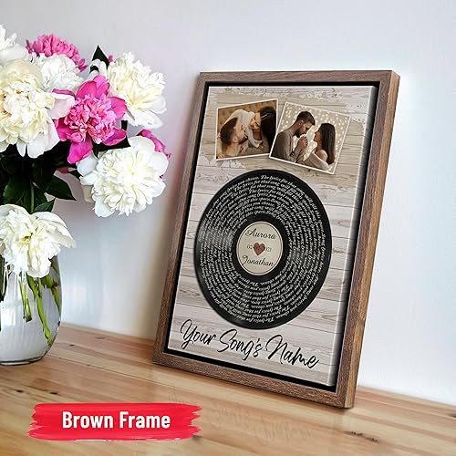 Vista 174 de H-DEWALL Letras de canciones personalizadas con marco, arte de pared musical personalizado para él, decoración sentimental y regalo inspirador