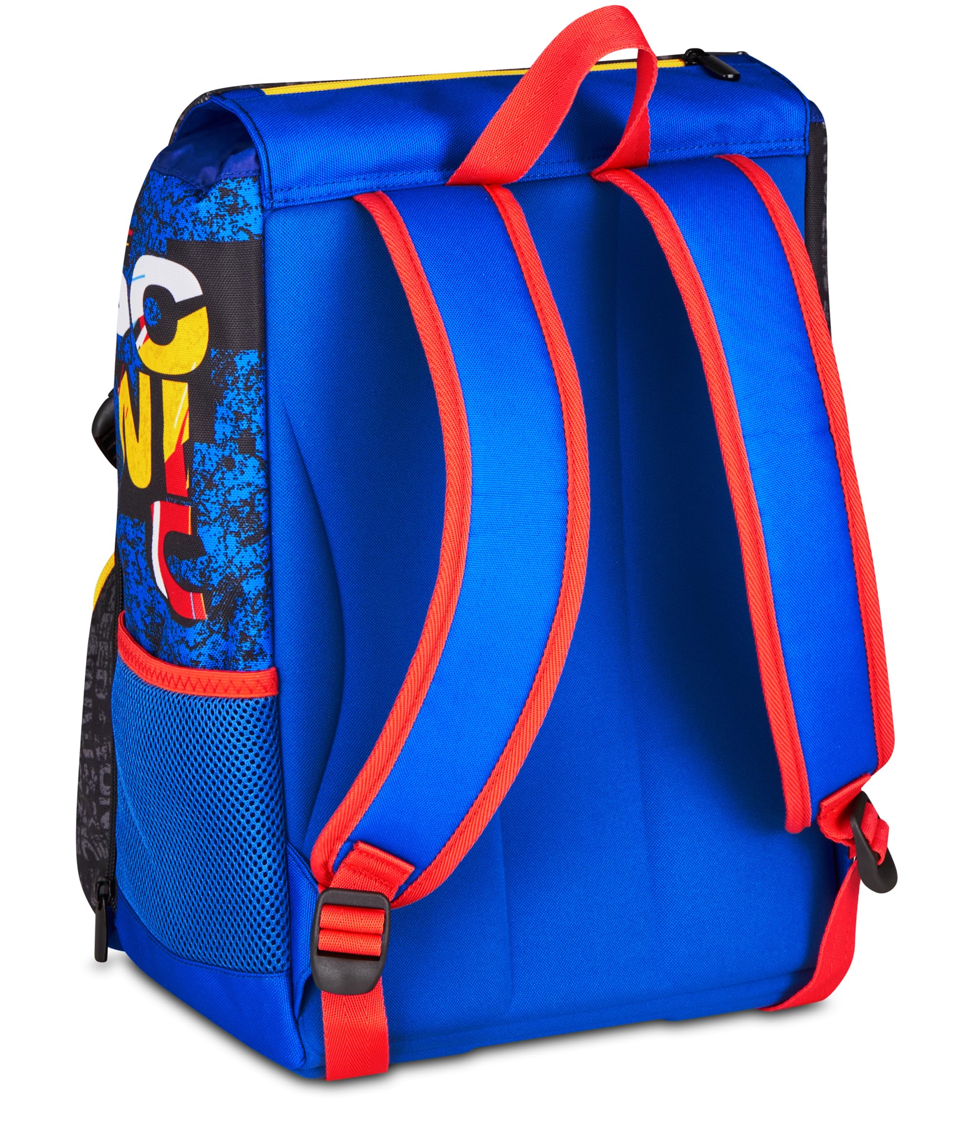 Seven Zaino Scuola Estensibile Big Sonic, Blu, 24L, Espandibile tramite zip, Tasca frontale, Tasca laterale portaborraccia, Scuola elementare, Bambino
