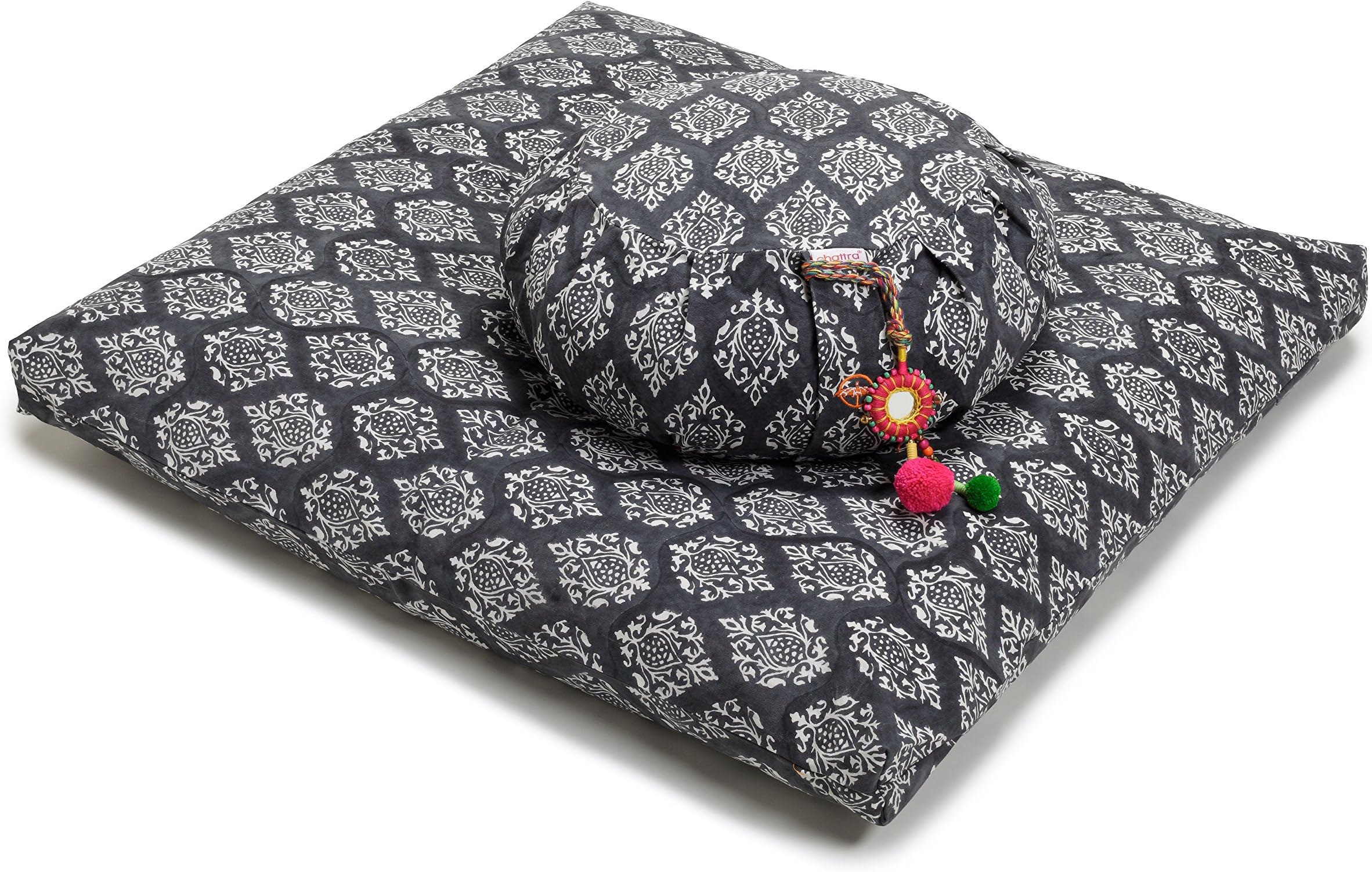 chattra Charcoal Darpan Zafu & Zabuton Meditation/Yoga Set