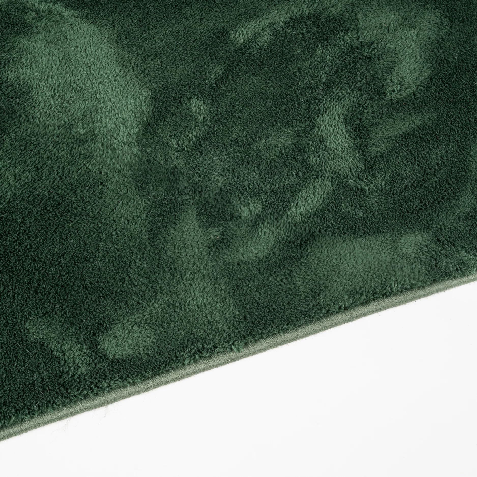 Tappeto rotondo Ø200 cm verde bottiglia Plush - in pelliccia sintetica a pelo corto - Soffice a pelo corto per soggiorno, camera da letto e cameretta