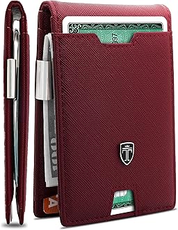 TRAVANDOMens Slim Wallet with Money Clip AUSTIN RFID Blocking Bifold Credit Card Holder for Men with Gift Box