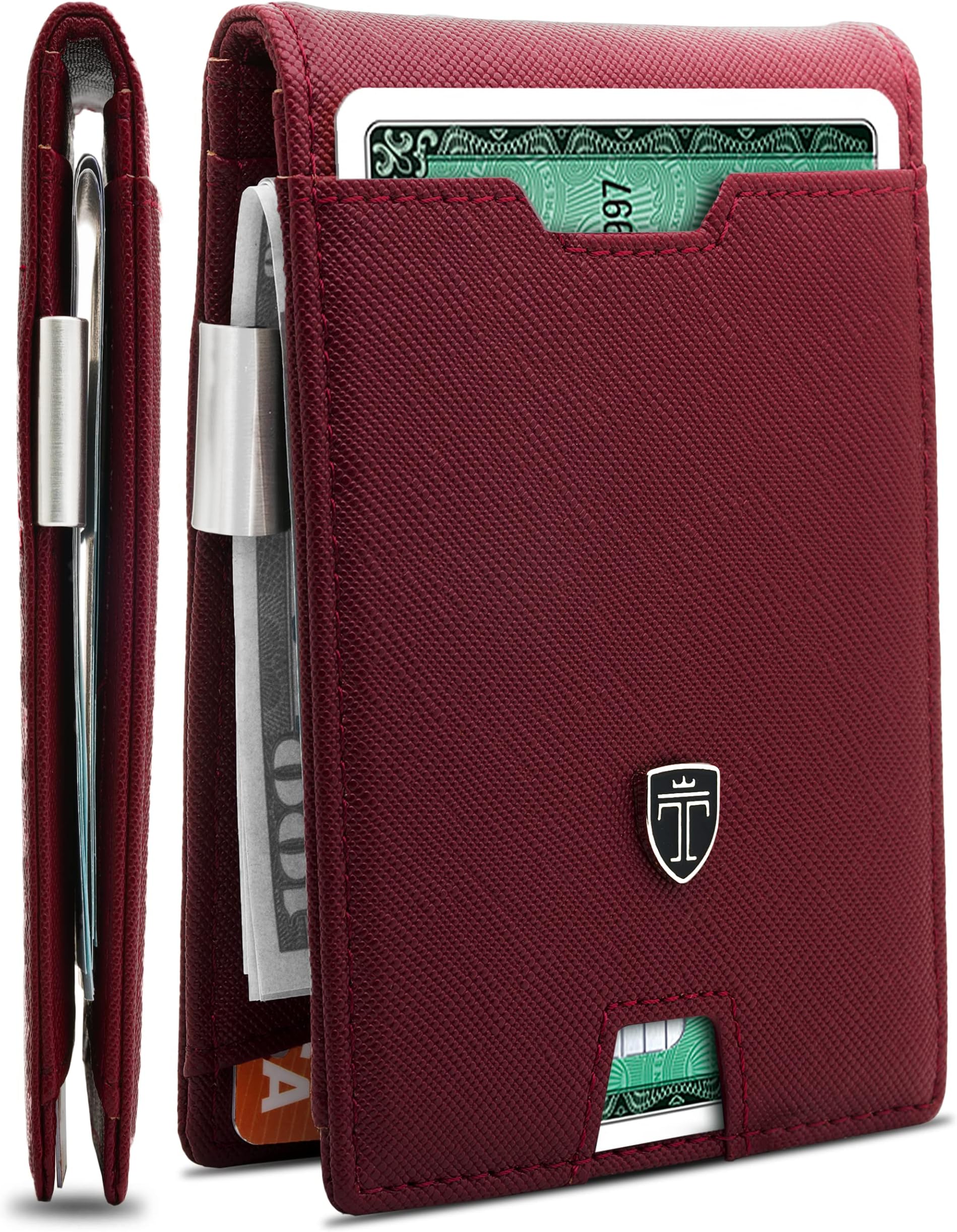 TRAVANDOMens Slim Wallet with Money Clip AUSTIN RFID Blocking Bifold Credit Card Holder for Men with Gift Box