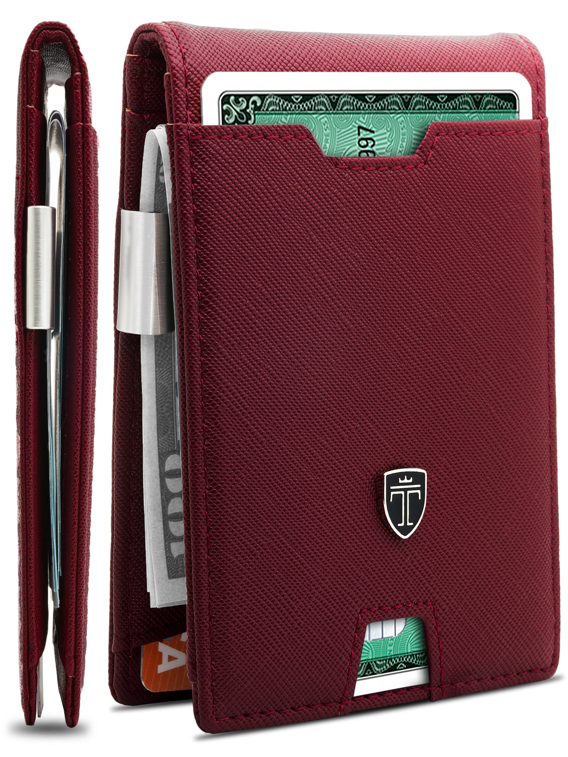 TRAVANDOMens Slim Wallet with Money Clip AUSTIN RFID Blocking Bifold Credit Card Holder for Men with Gift Box