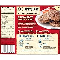 Vista 2 de Jimmy Dean Hamburguesas de Salchicha de Cerdo Original Completamente Cocidas, 8