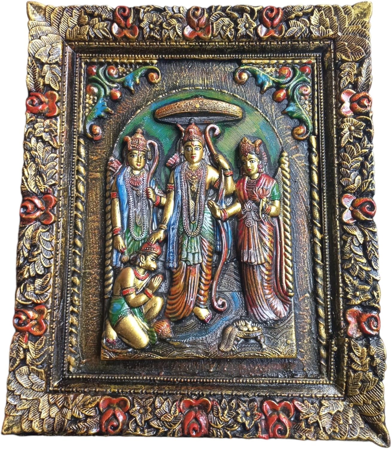 India Meets India Ram Darbar 3D Wood Frame Wall Hanging by Padamshree Artisans