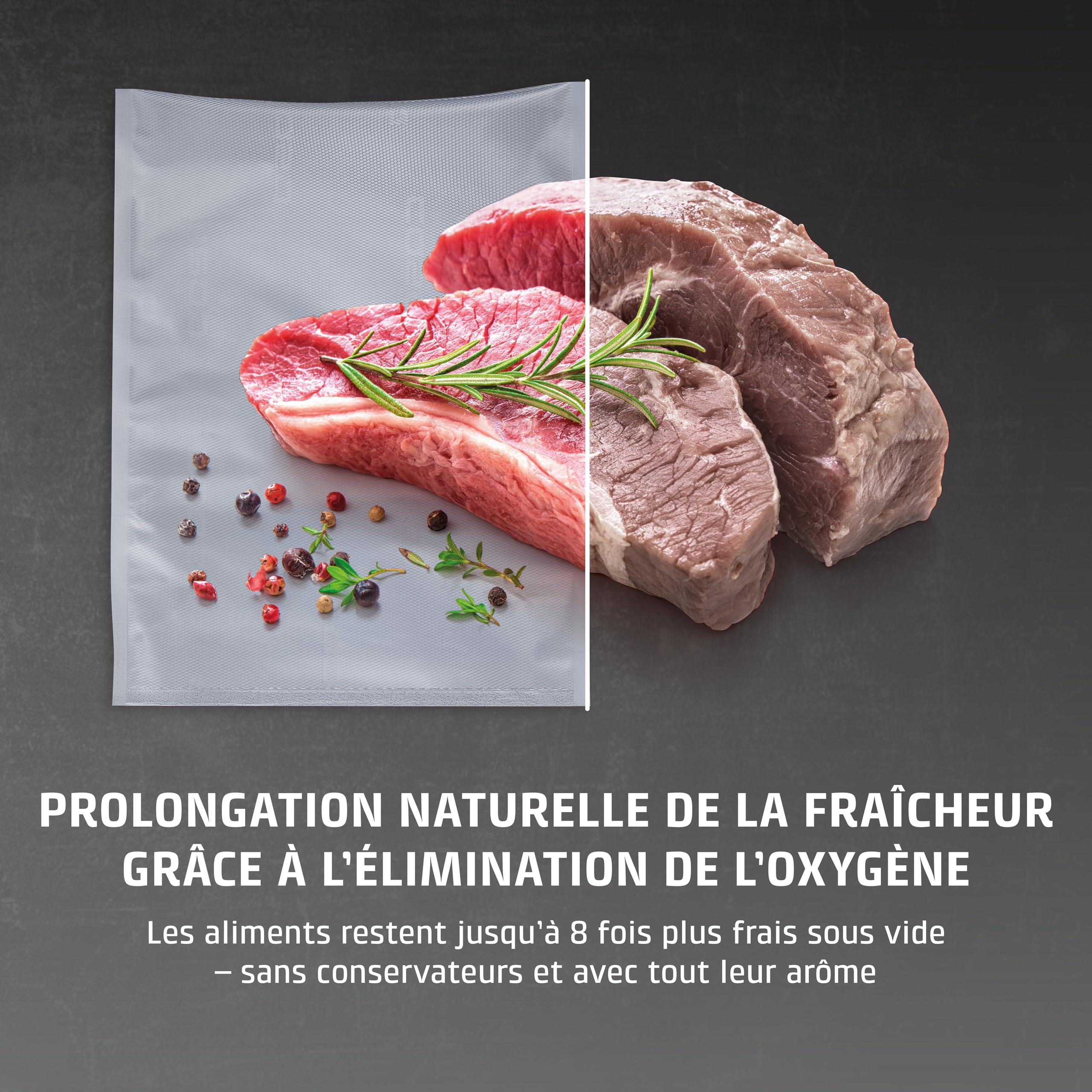CASO VC 10 - Machine sous vide alimentaire, barre de soudure 30 cm, conserve les aliments jusqu’à 8 fois plus longtemps – coloris argenté