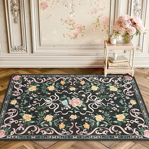 Vista 139 de Alfombras pequeñas de 2 x 3 pulgadas para entrada, alfombra bohemia verde para baño, pasillo, alfombra de cocina vintage, antideslizante, lavable