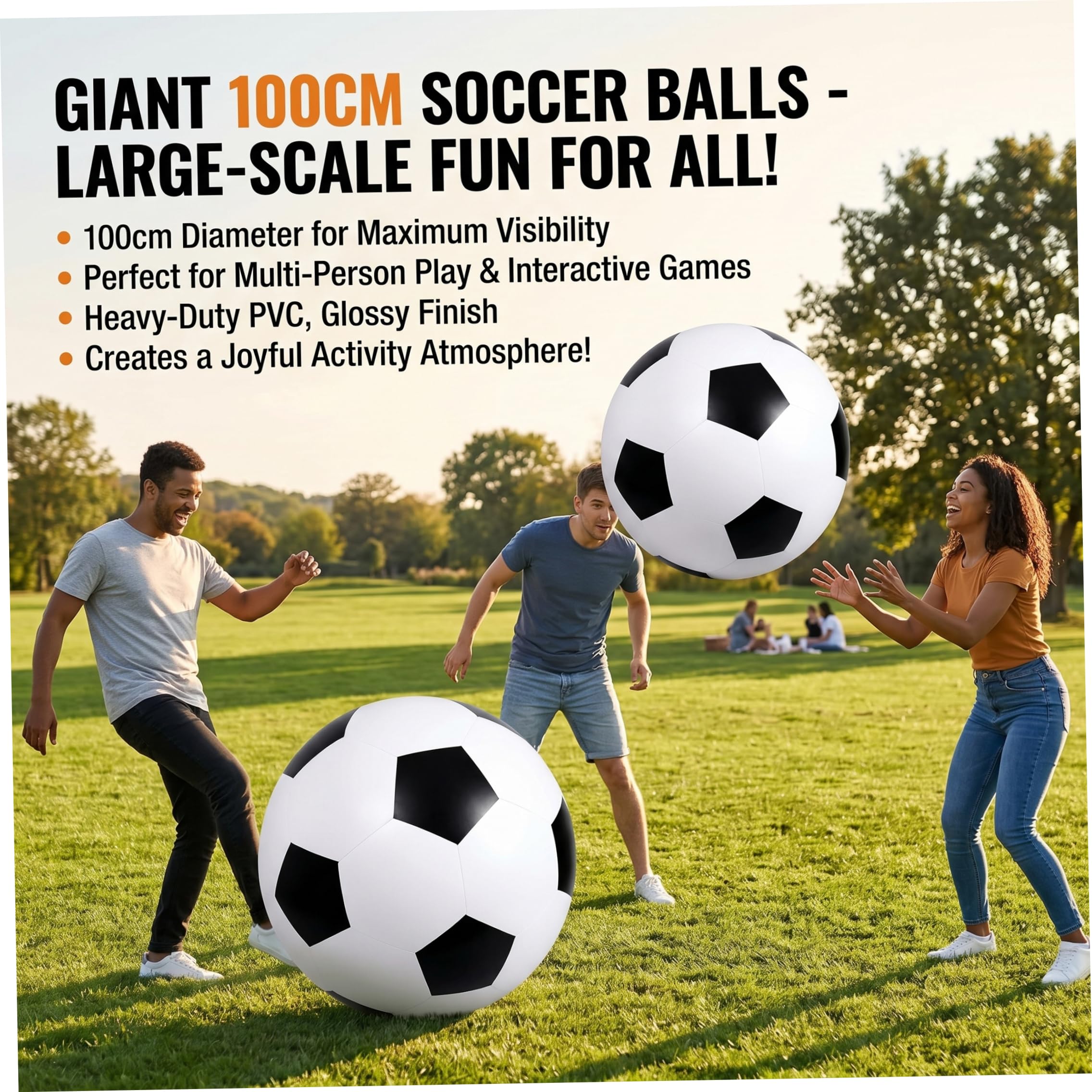 Balón de fútbol Inflable Gigante de 2 uds., balón de Playa de fútbol Inflable de PVC para diversión al Aire Libre, 39, 37 Pulgadas